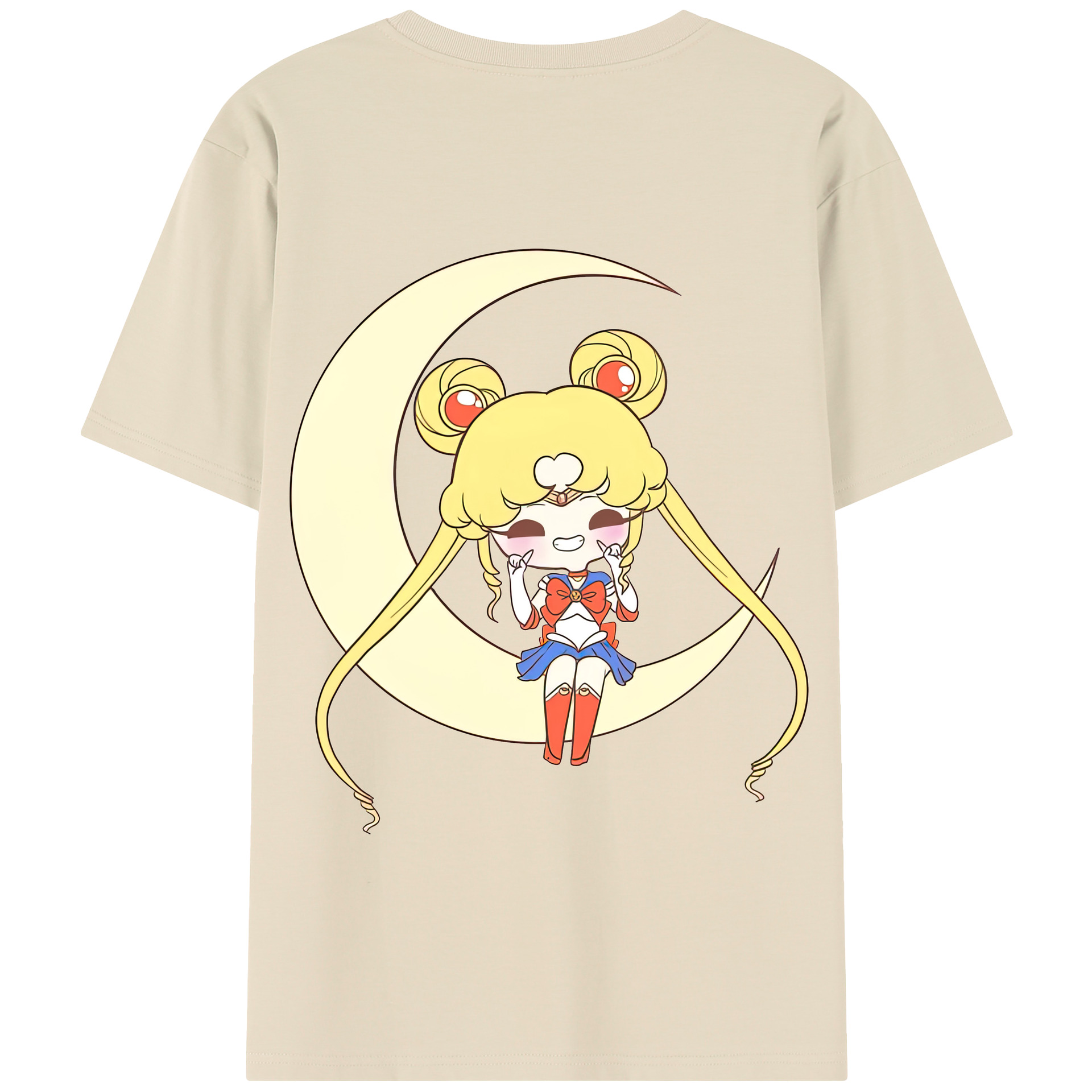 （画像用） 美少女戦士セーラームーン 月野 うさぎ つきの うさぎ Sailor Moon Tsukino Usagi 綿100％半袖Tシャツ（背面プリント）