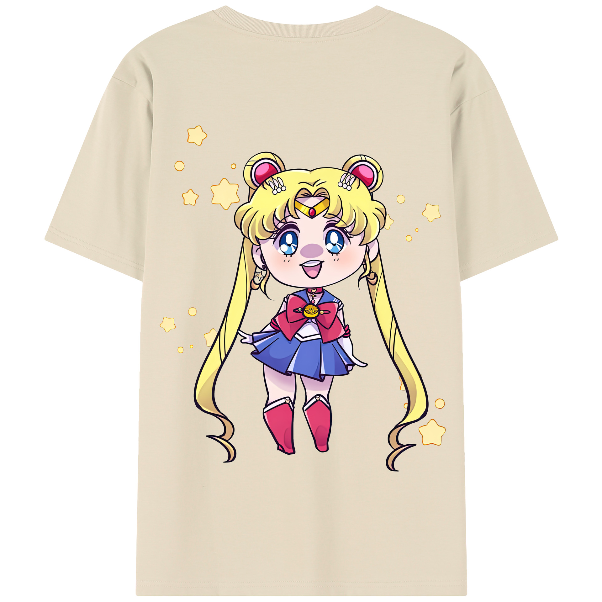 （画像用） 美少女戦士セーラームーン 月野 うさぎ つきの うさぎ Sailor Moon Tsukino Usagi 綿100％半袖Tシャツ（背面プリント）