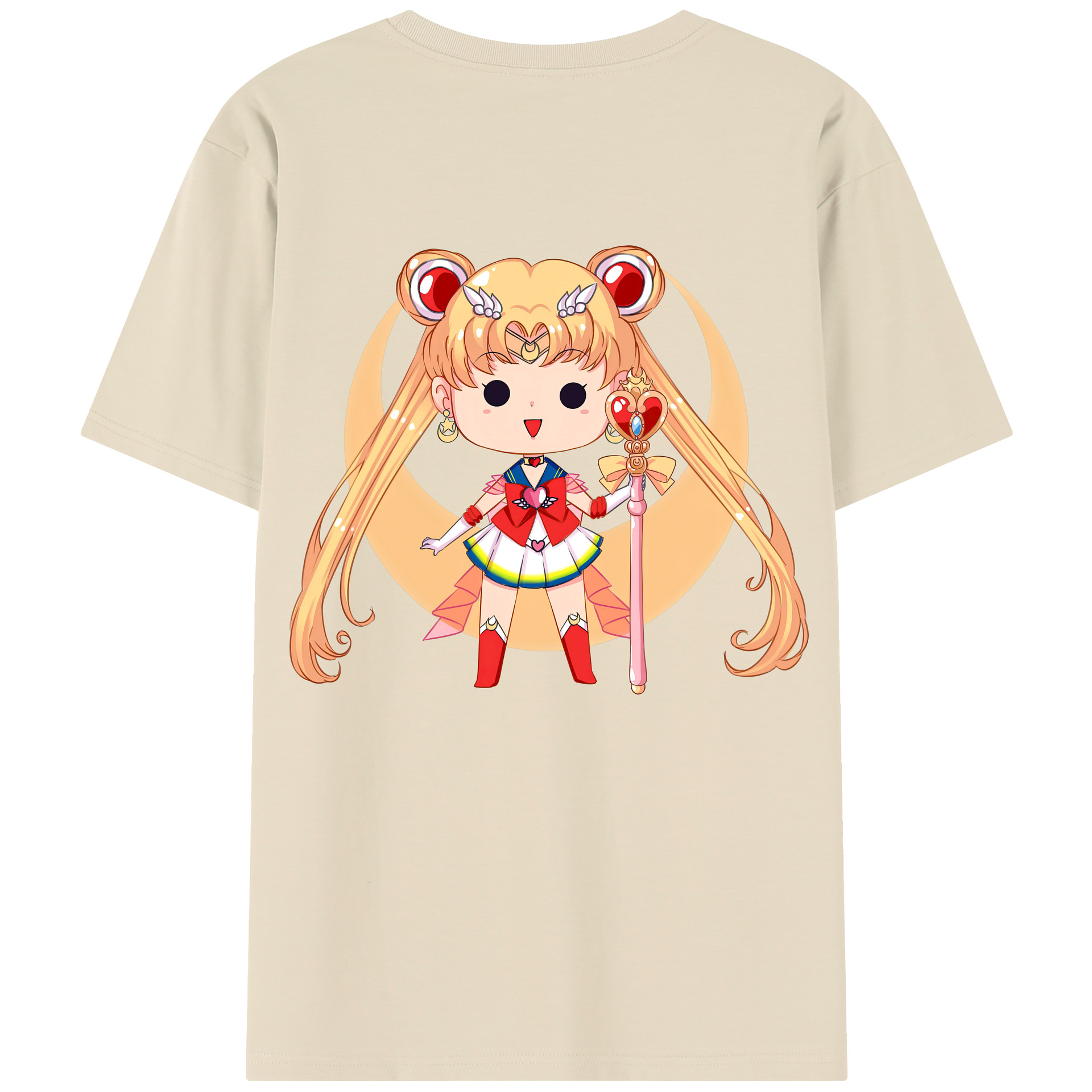 （画像用） 美少女戦士セーラームーン 月野 うさぎ つきの うさぎ Sailor Moon Tsukino Usagi 綿100％半袖Tシャツ（背面プリント）