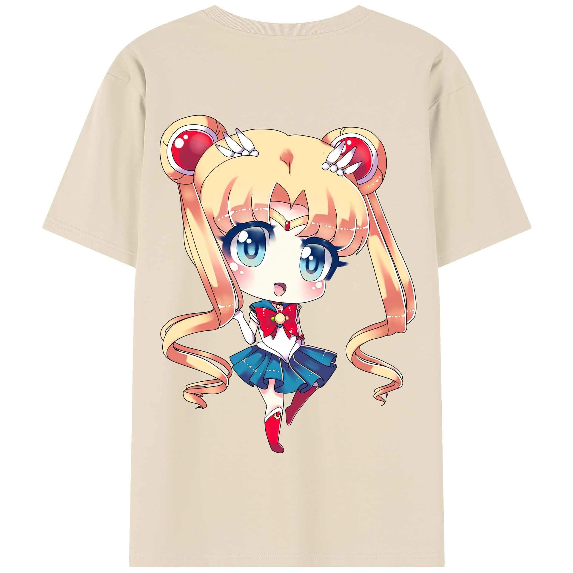 （画像用） 美少女戦士セーラームーン 月野 うさぎ つきの うさぎ Sailor Moon Tsukino Usagi 綿100％半袖Tシャツ（背面プリント）