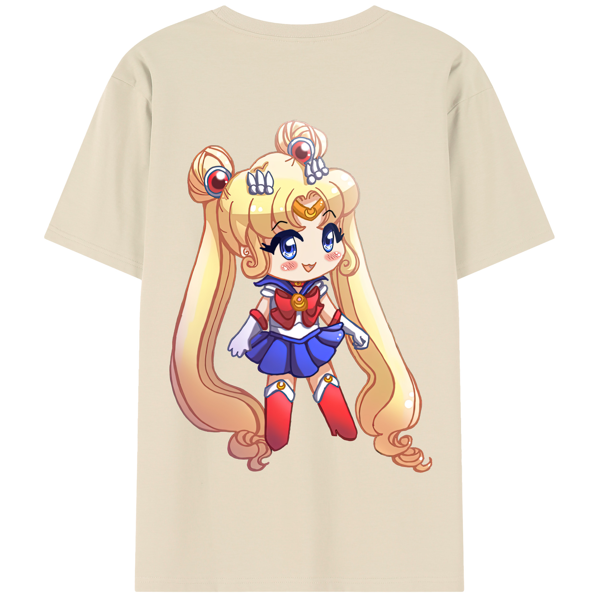 （画像用） 美少女戦士セーラームーン 月野 うさぎ つきの うさぎ Sailor Moon Tsukino Usagi 綿100％半袖Tシャツ（背面プリント）