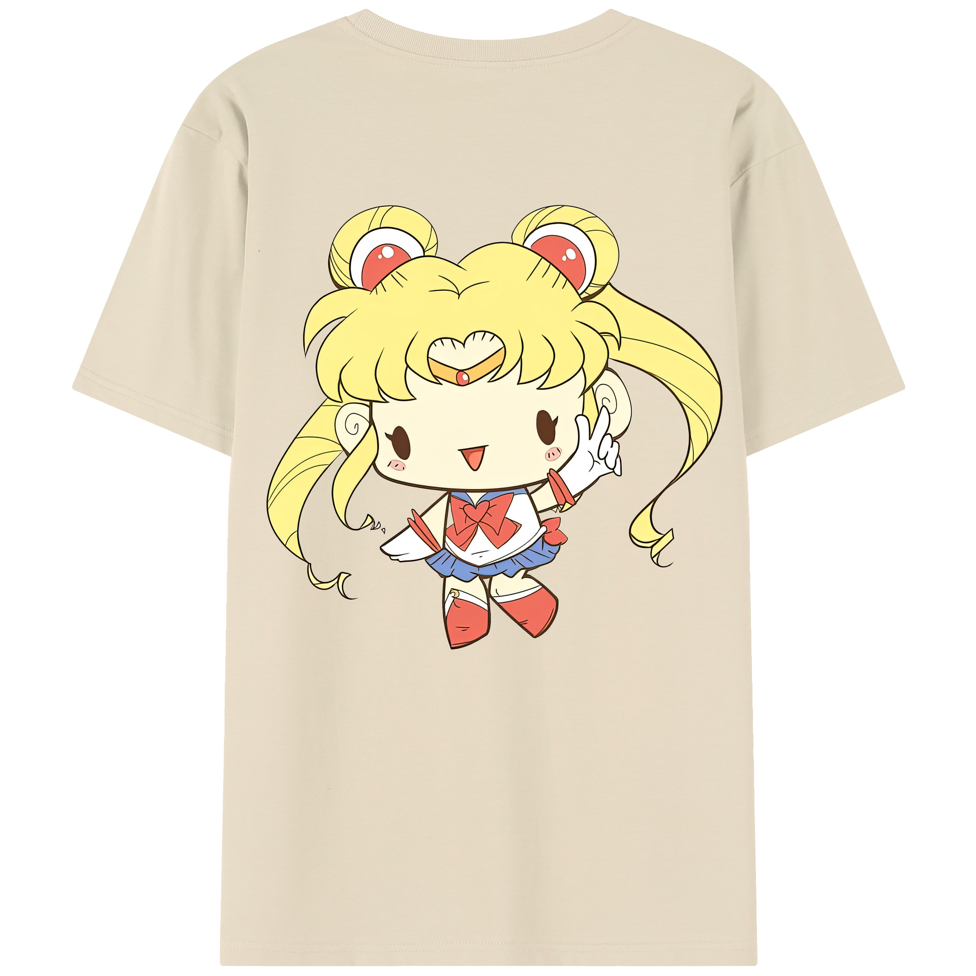 （画像用） 美少女戦士セーラームーン 月野 うさぎ つきの うさぎ Sailor Moon Tsukino Usagi 綿100％半袖Tシャツ（背面プリント）