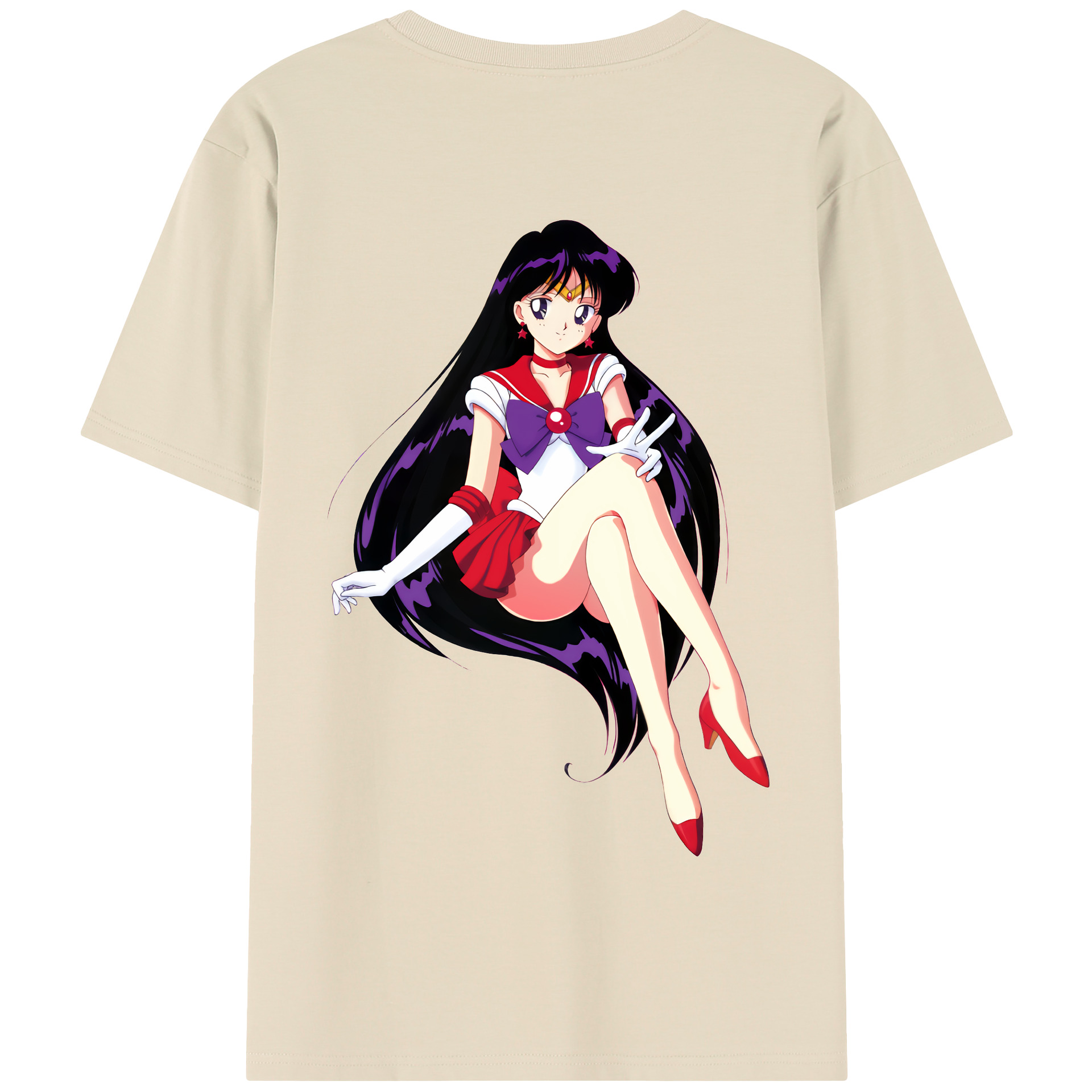 （画像用） 美少女戦士セーラームーン 火野レイ ひの レイ Sailor Moon Hino Rei （セーラーマーズ,Sailor Mars） 綿100％半袖Tシャツ（背面プリント）