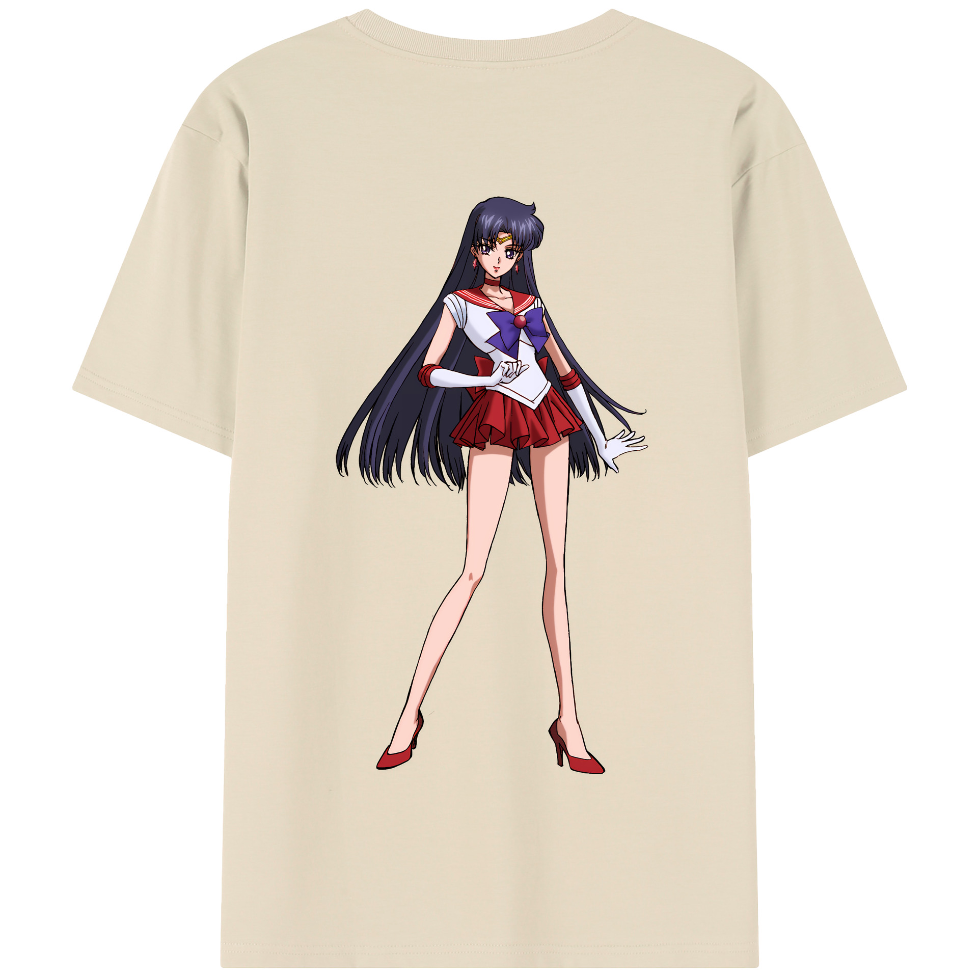 （画像用） 美少女戦士セーラームーン 火野レイ ひの レイ Sailor Moon Hino Rei （セーラーマーズ,Sailor Mars） 綿100％半袖Tシャツ（背面プリント）