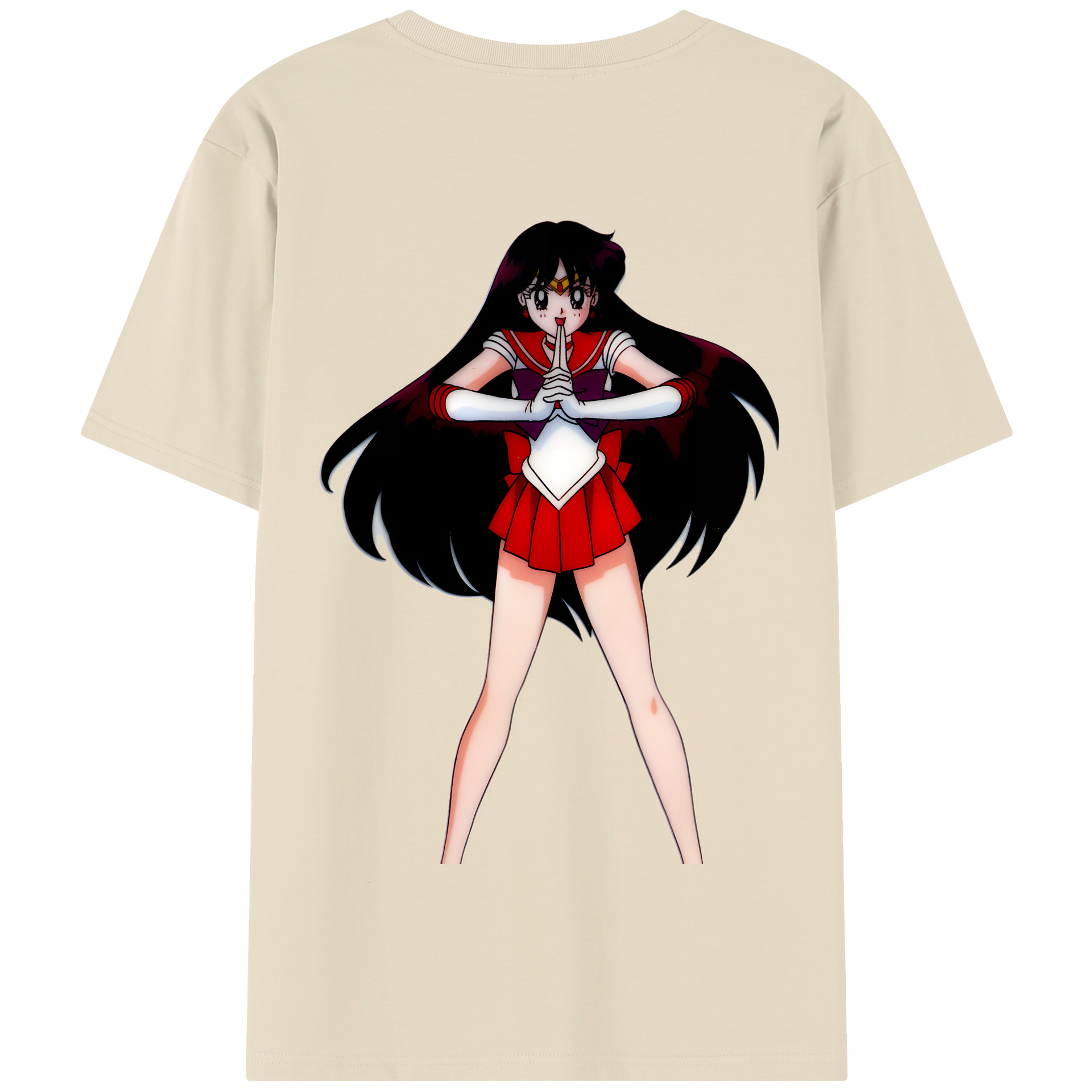 （画像用） 美少女戦士セーラームーン 火野レイ ひの レイ Sailor Moon Hino Rei （セーラーマーズ,Sailor Mars） 綿100％半袖Tシャツ（背面プリント）