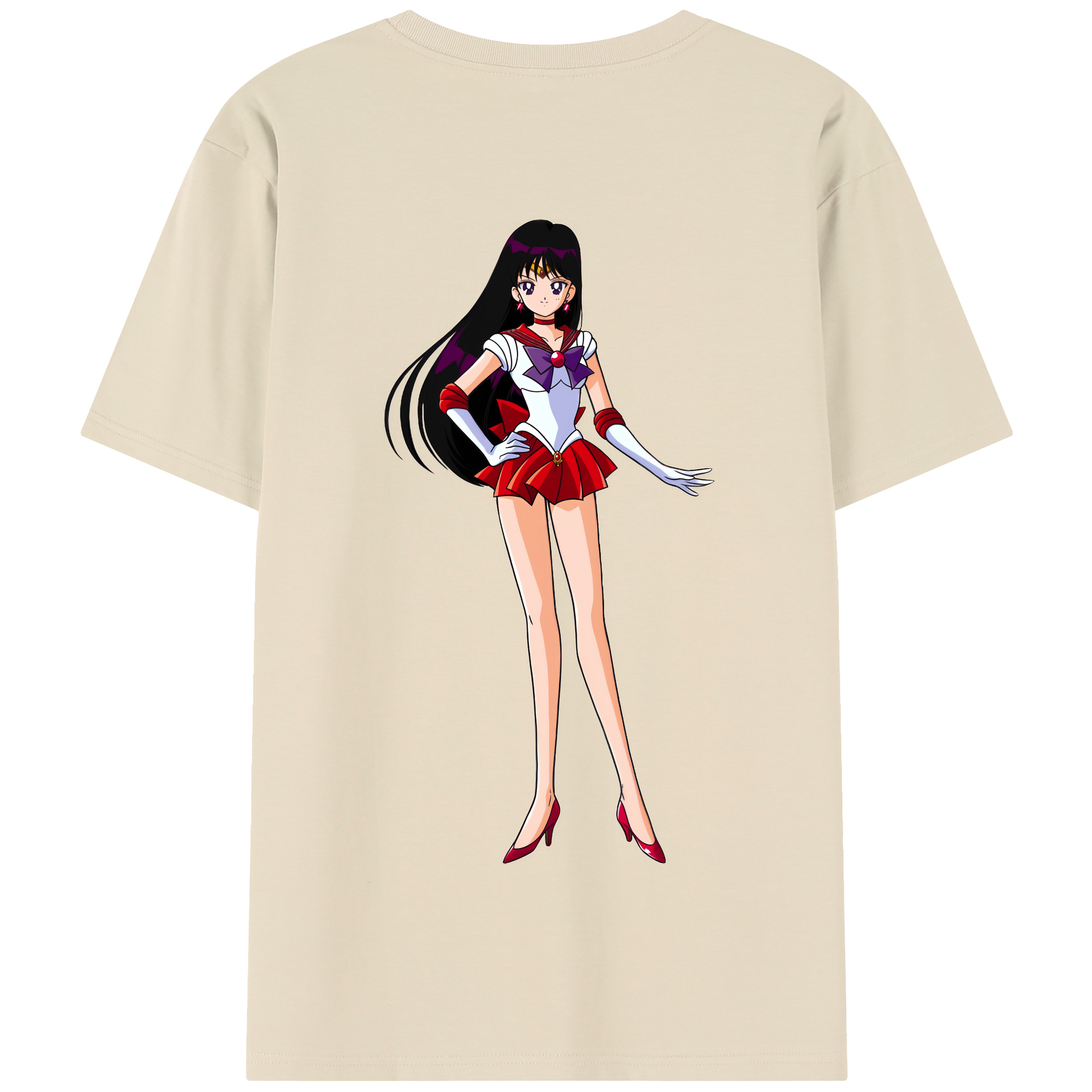 （画像用） 美少女戦士セーラームーン 火野レイ ひの レイ Sailor Moon Hino Rei （セーラーマーズ,Sailor Mars） 綿100％半袖Tシャツ（背面プリント）
