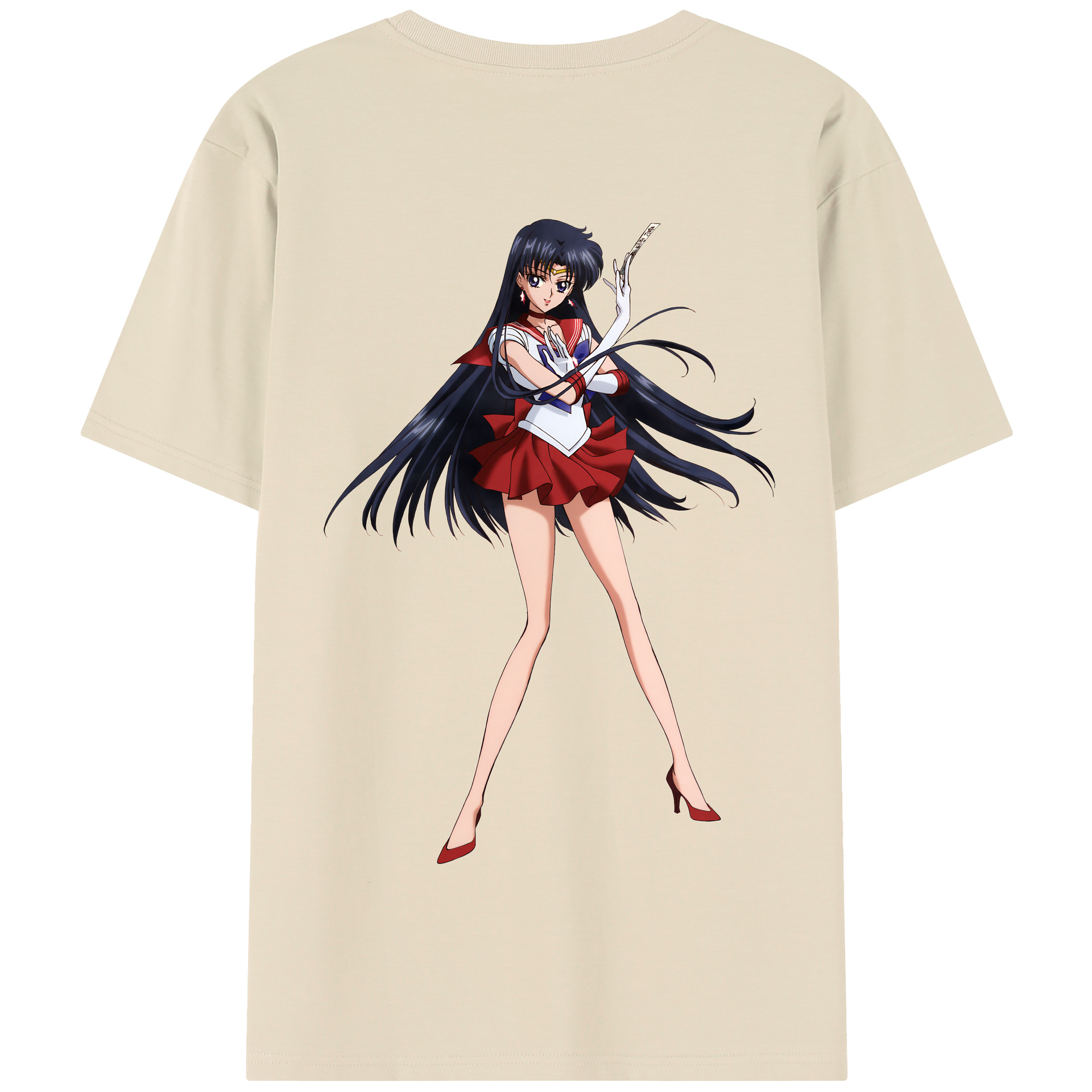 （画像用） 美少女戦士セーラームーン 火野レイ ひの レイ Sailor Moon Hino Rei （セーラーマーズ,Sailor Mars） 綿100％半袖Tシャツ（背面プリント）