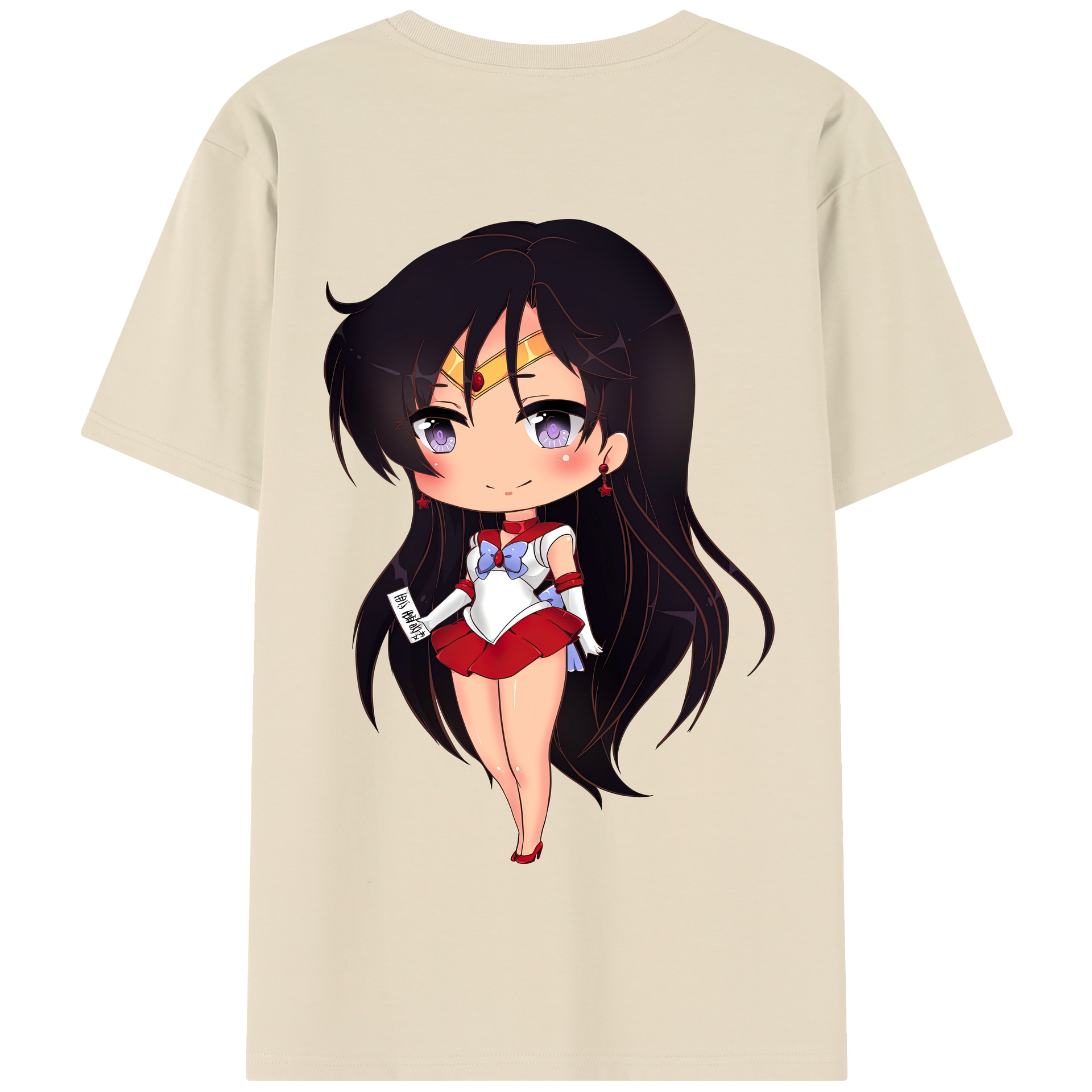（画像用） 美少女戦士セーラームーン 火野レイ ひの レイ Sailor Moon Hino Rei （セーラーマーズ,Sailor Mars） 綿100％半袖Tシャツ（背面プリント）