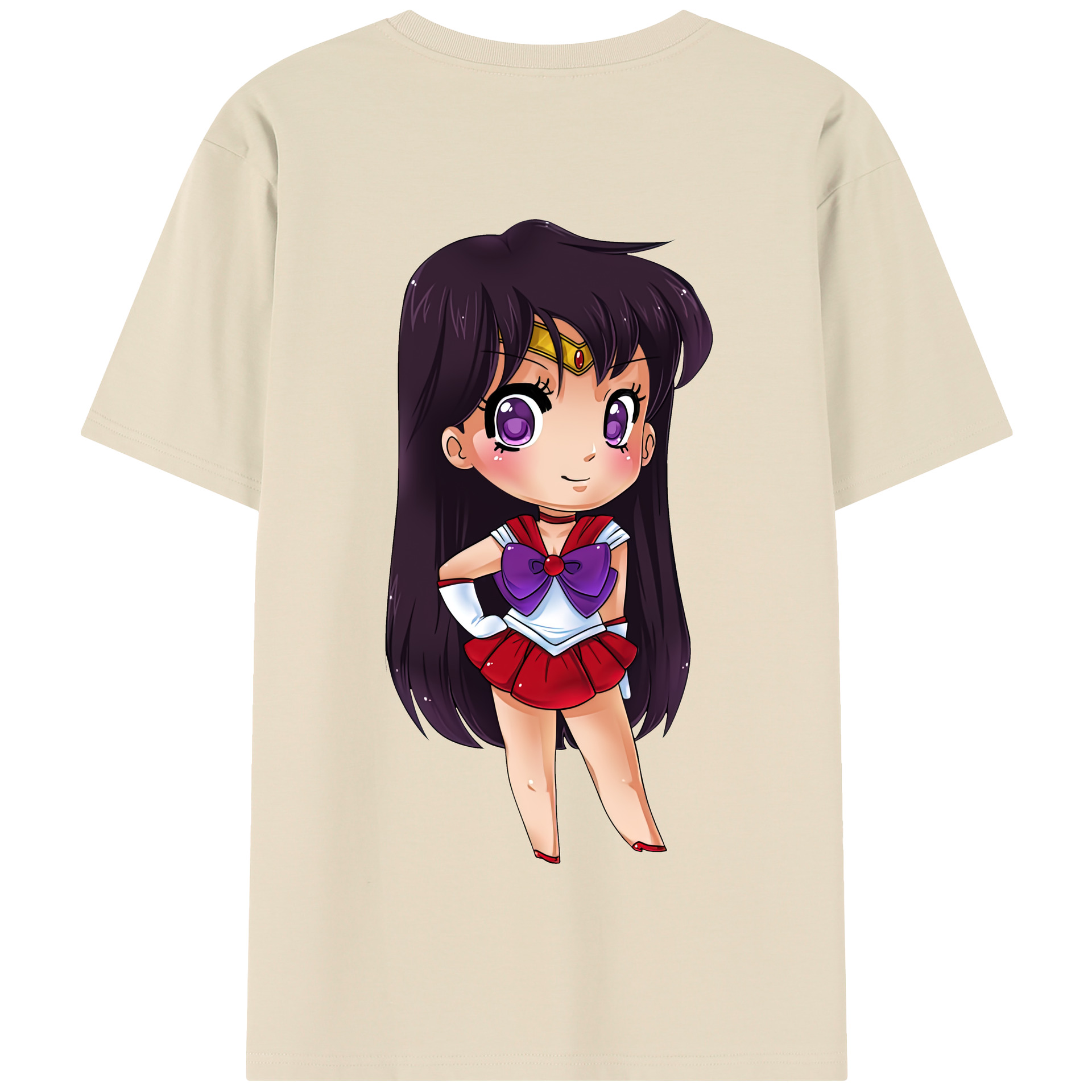 （画像用） 美少女戦士セーラームーン 火野レイ ひの レイ Sailor Moon Hino Rei （セーラーマーズ,Sailor Mars） 綿100％半袖Tシャツ（背面プリント）