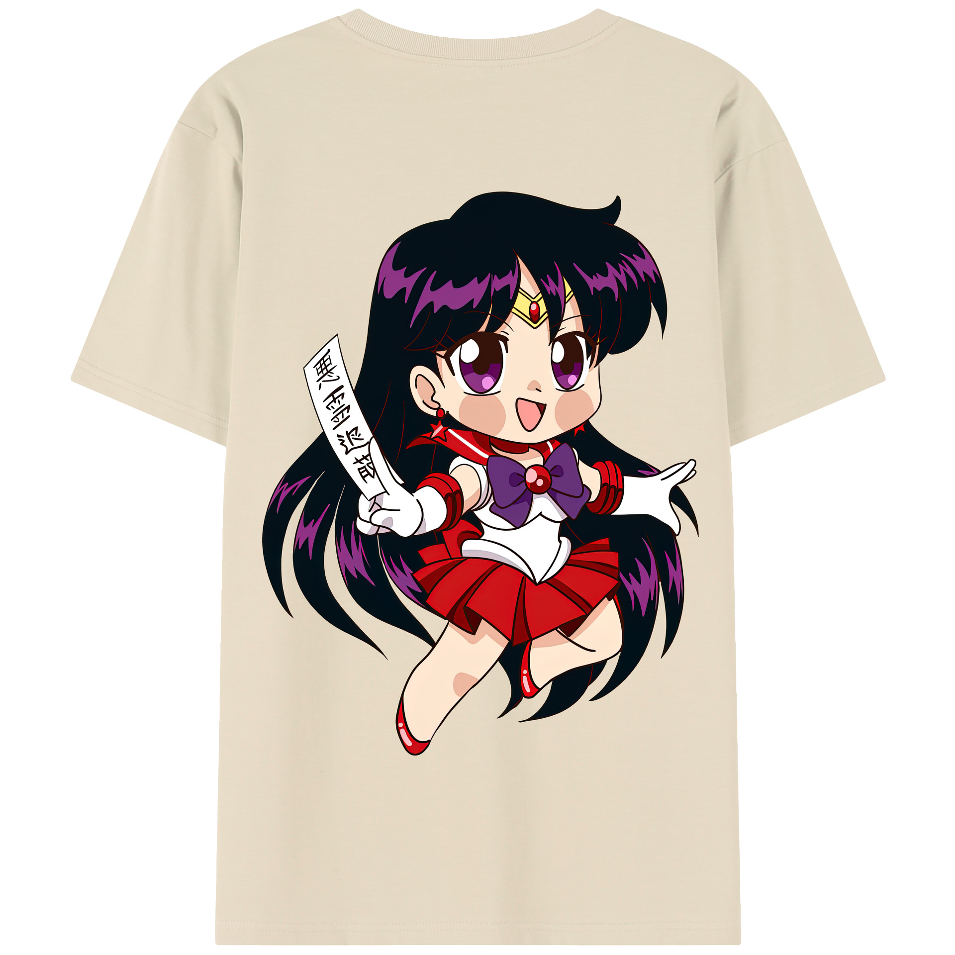 （画像用） 美少女戦士セーラームーン 火野レイ ひの レイ Sailor Moon Hino Rei （セーラーマーズ,Sailor Mars） 綿100％半袖Tシャツ（背面プリント）