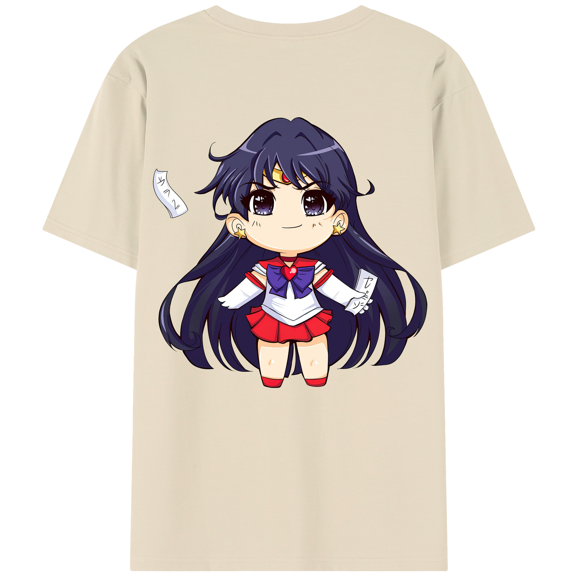 （画像用） 美少女戦士セーラームーン 火野レイ ひの レイ Sailor Moon Hino Rei （セーラーマーズ,Sailor Mars） 綿100％半袖Tシャツ（背面プリント）