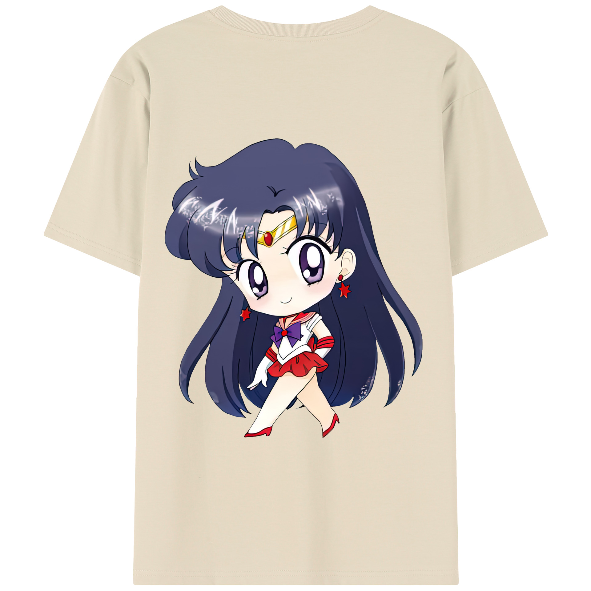 （画像用） 美少女戦士セーラームーン 火野レイ ひの レイ Sailor Moon Hino Rei （セーラーマーズ,Sailor Mars） 綿100％半袖Tシャツ（背面プリント）