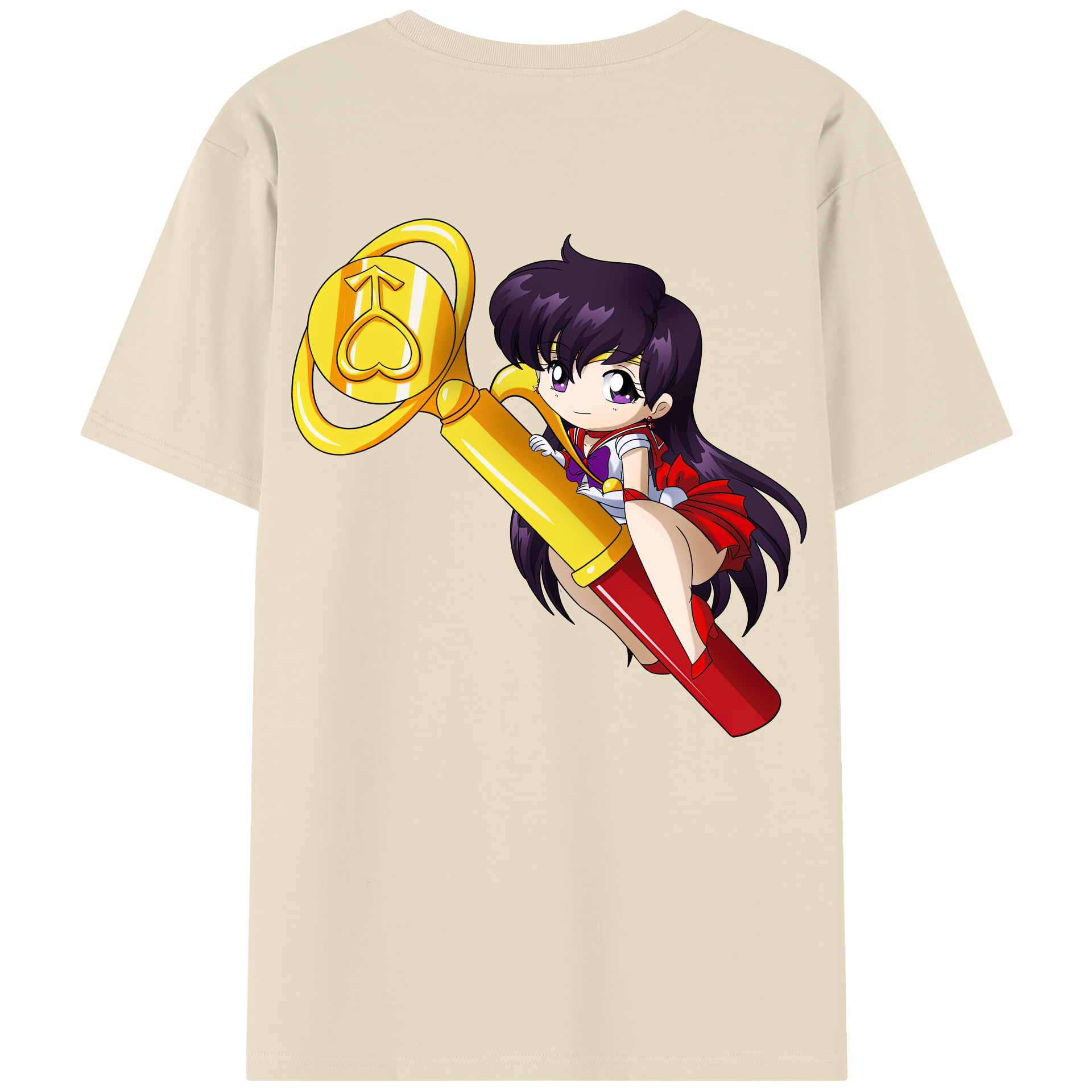 （画像用） 美少女戦士セーラームーン 火野レイ ひの レイ Sailor Moon Hino Rei （セーラーマーズ,Sailor Mars） 綿100％半袖Tシャツ（背面プリント）