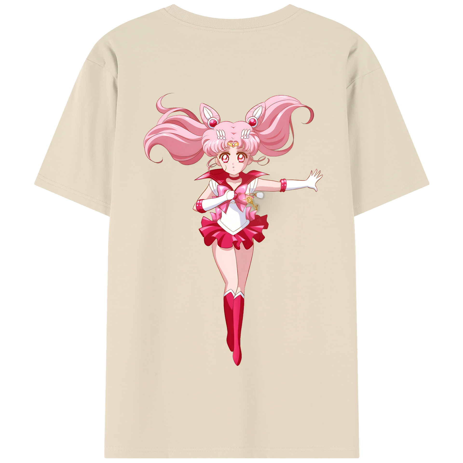 （画像用） 美少女戦士セーラームーン ちびうさ Sailor Moon Chibiusa Tsukino Usagi Small Lady Serenity 綿100％半袖Tシャツ（背面プリント）