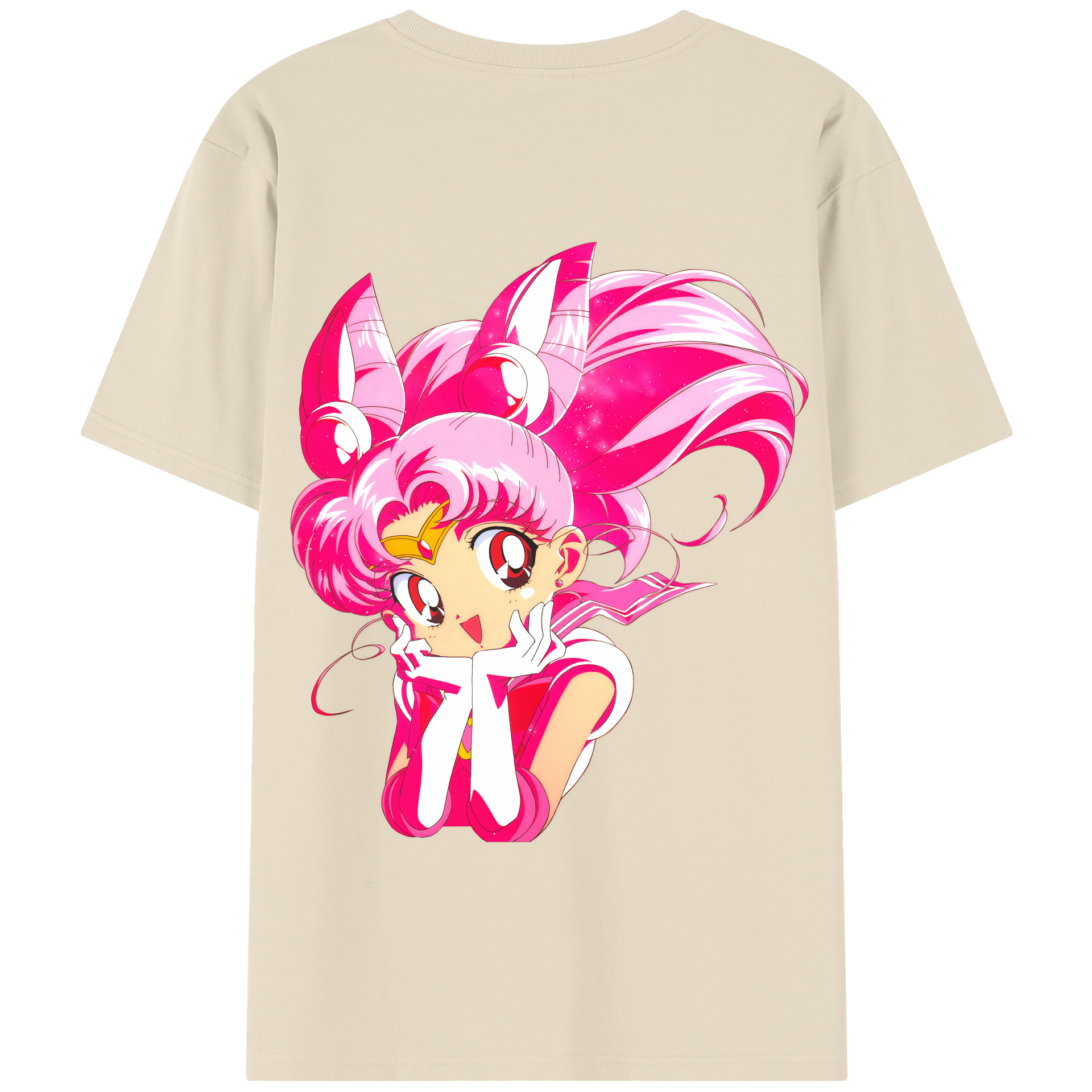 （画像用） 美少女戦士セーラームーン ちびうさ Sailor Moon Chibiusa Tsukino Usagi Small Lady Serenity 綿100％半袖Tシャツ（背面プリント）