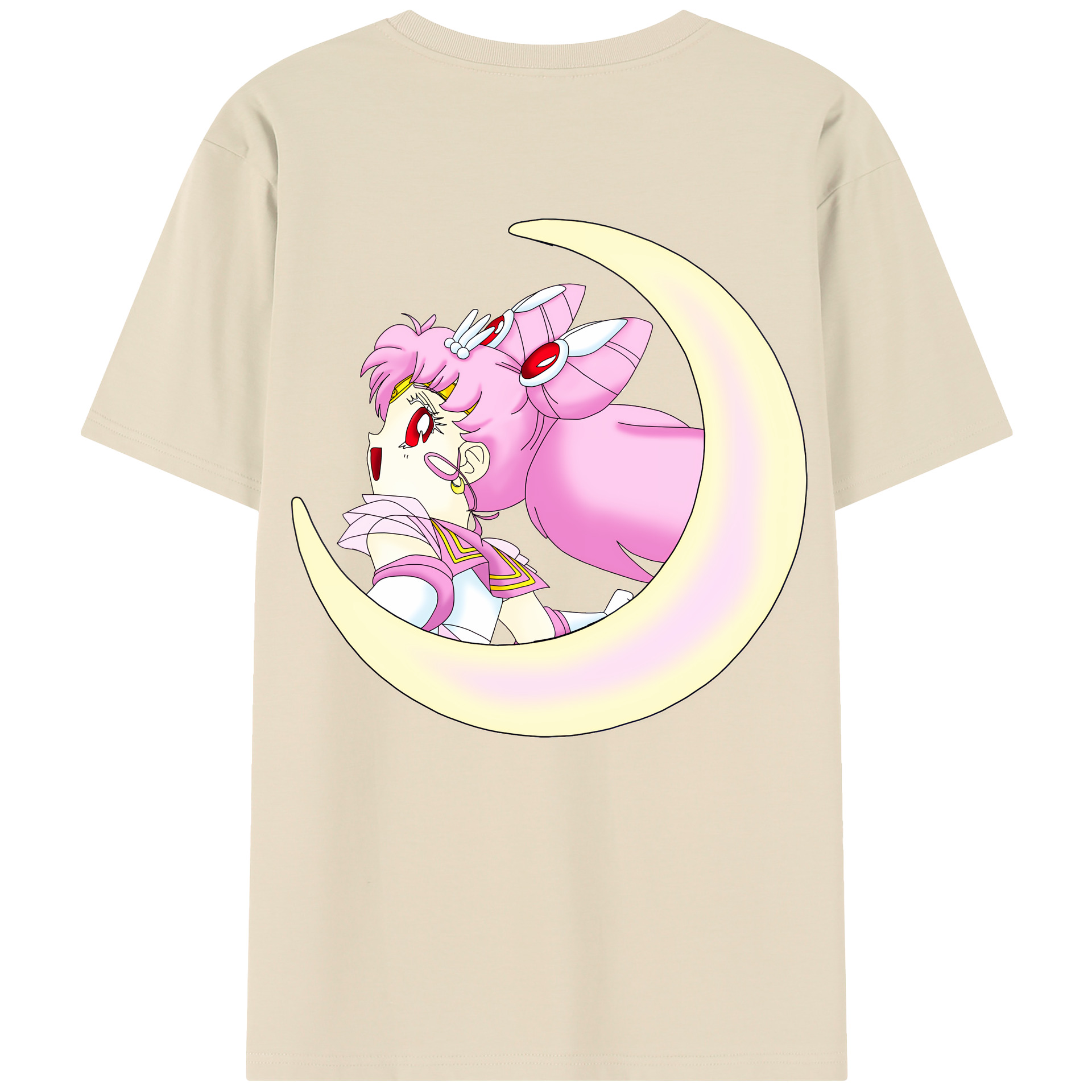 （画像用） 美少女戦士セーラームーン ちびうさ Sailor Moon Chibiusa Tsukino Usagi Small Lady Serenity 綿100％半袖Tシャツ（背面プリント）