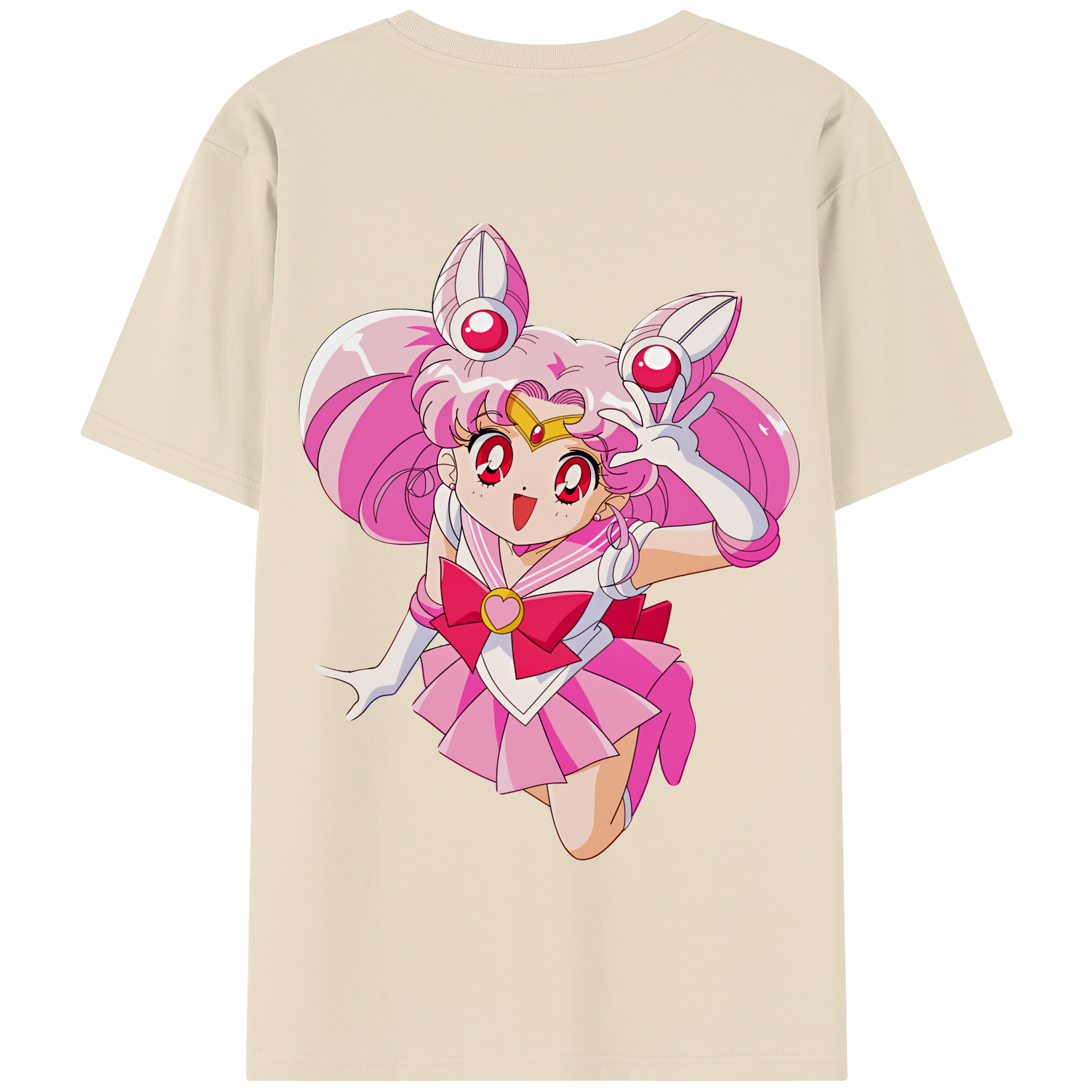 （画像用） 美少女戦士セーラームーン ちびうさ Sailor Moon Chibiusa Tsukino Usagi Small Lady Serenity 綿100％半袖Tシャツ（背面プリント）