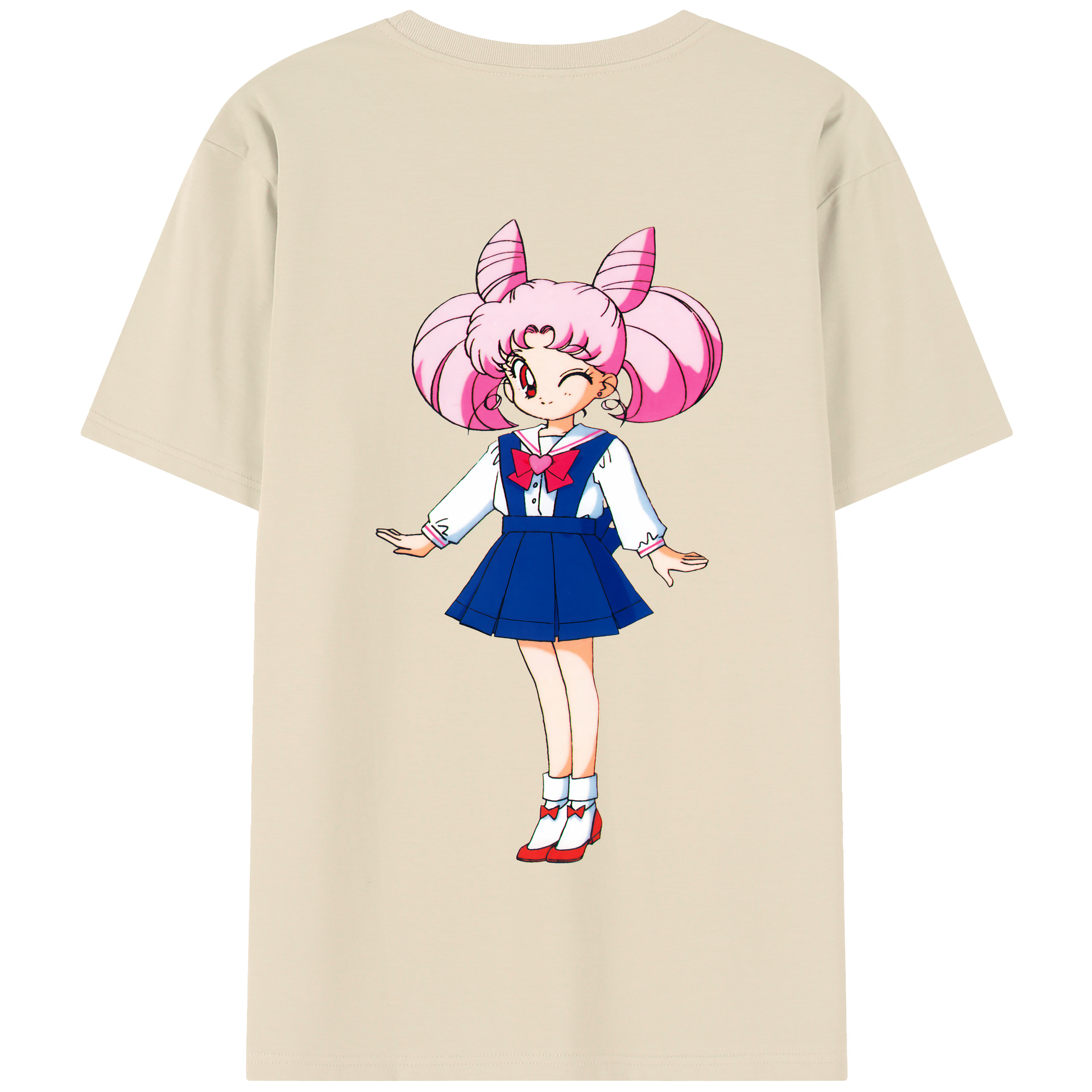 （画像用） 美少女戦士セーラームーン ちびうさ Sailor Moon Chibiusa Tsukino Usagi Small Lady Serenity 綿100％半袖Tシャツ（背面プリント）