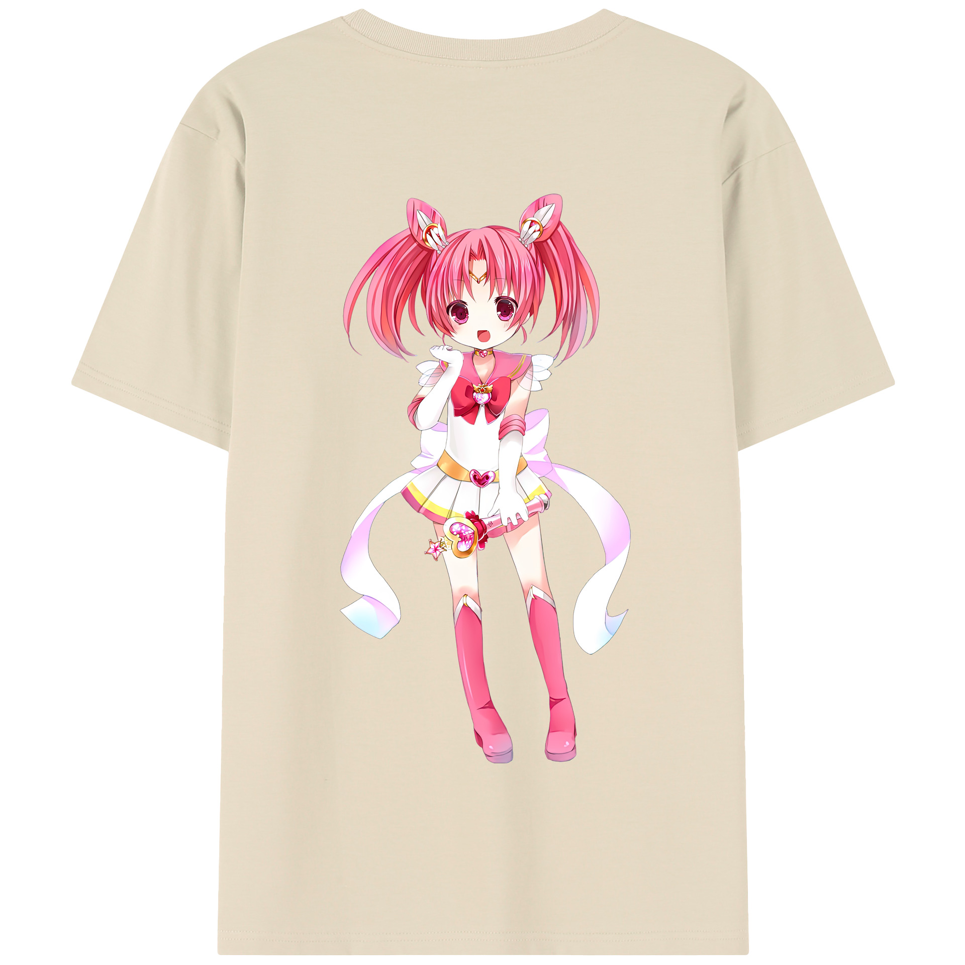 （画像用） 美少女戦士セーラームーン ちびうさ Sailor Moon Chibiusa Tsukino Usagi Small Lady Serenity 綿100％半袖Tシャツ（背面プリント）
