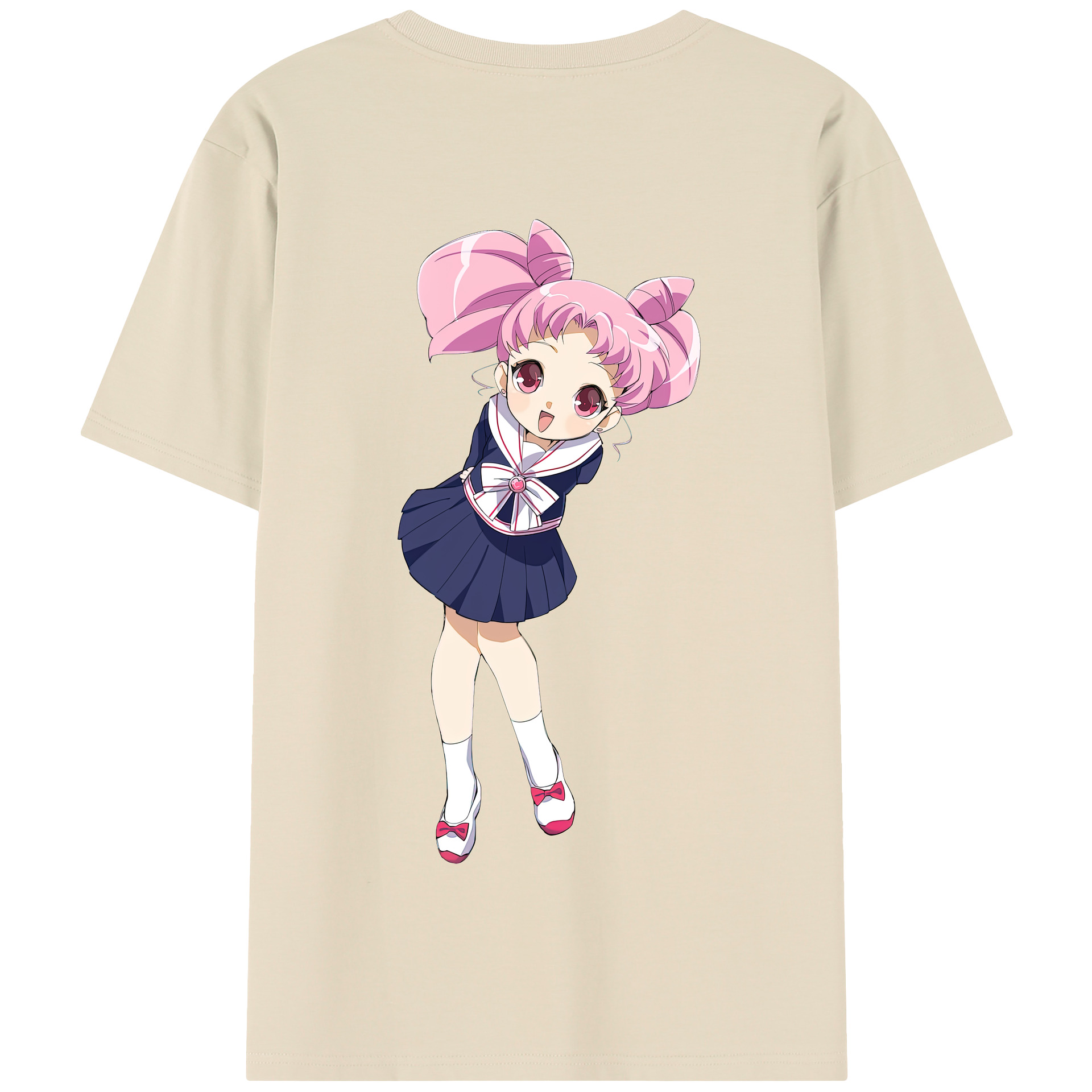 （画像用） 美少女戦士セーラームーン ちびうさ Sailor Moon Chibiusa Tsukino Usagi Small Lady Serenity 綿100％半袖Tシャツ（背面プリント）