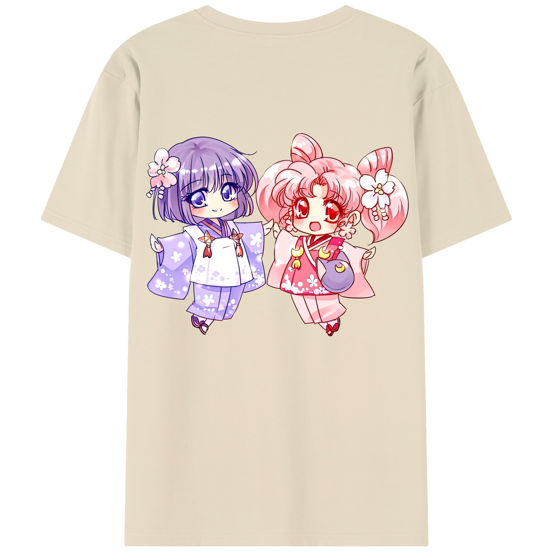 （画像用） 美少女戦士セーラームーン ちびうさ Sailor Moon Chibiusa Tsukino Usagi Small Lady Serenity 綿100％半袖Tシャツ（背面プリント）