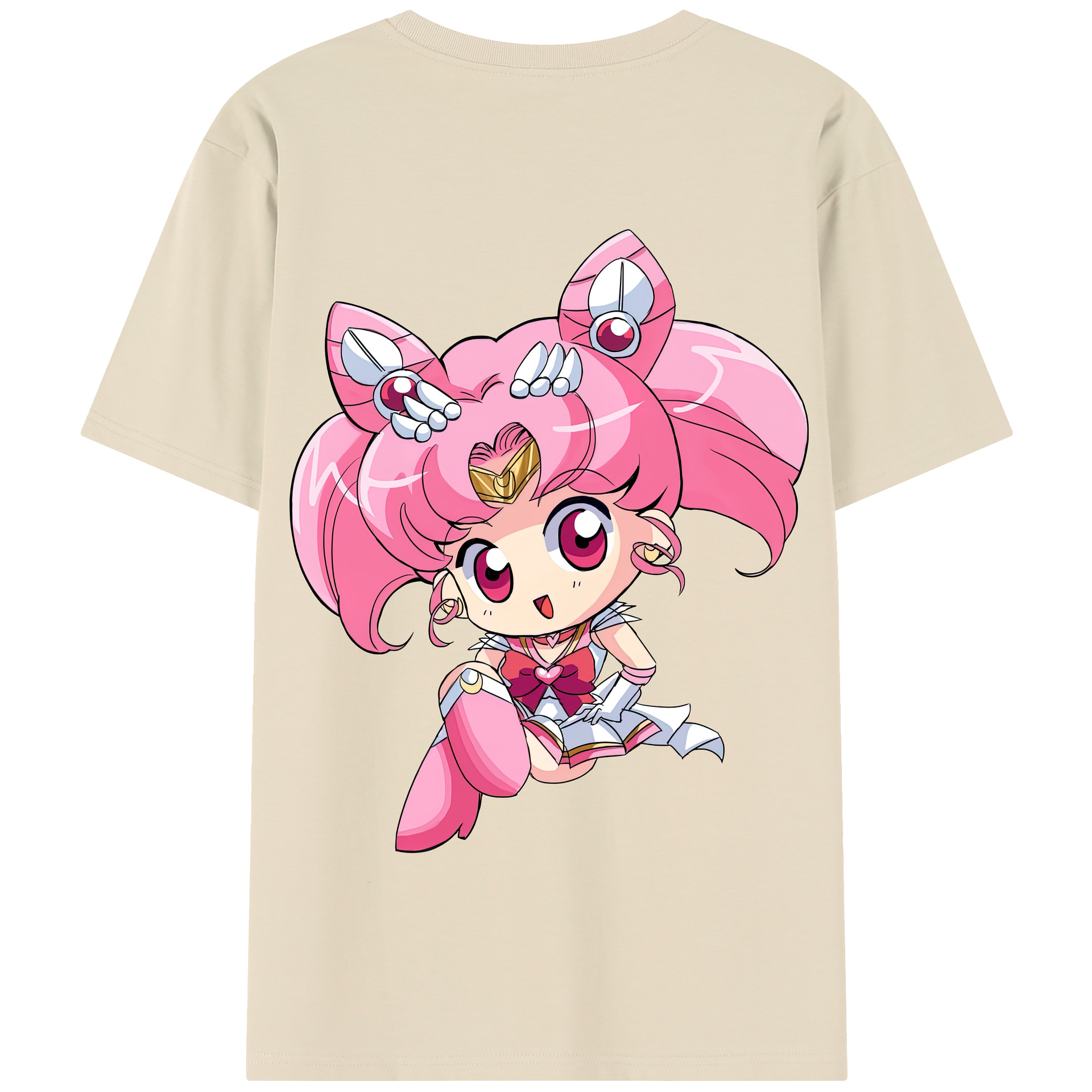（画像用） 美少女戦士セーラームーン ちびうさ Sailor Moon Chibiusa Tsukino Usagi Small Lady Serenity 綿100％半袖Tシャツ（背面プリント）