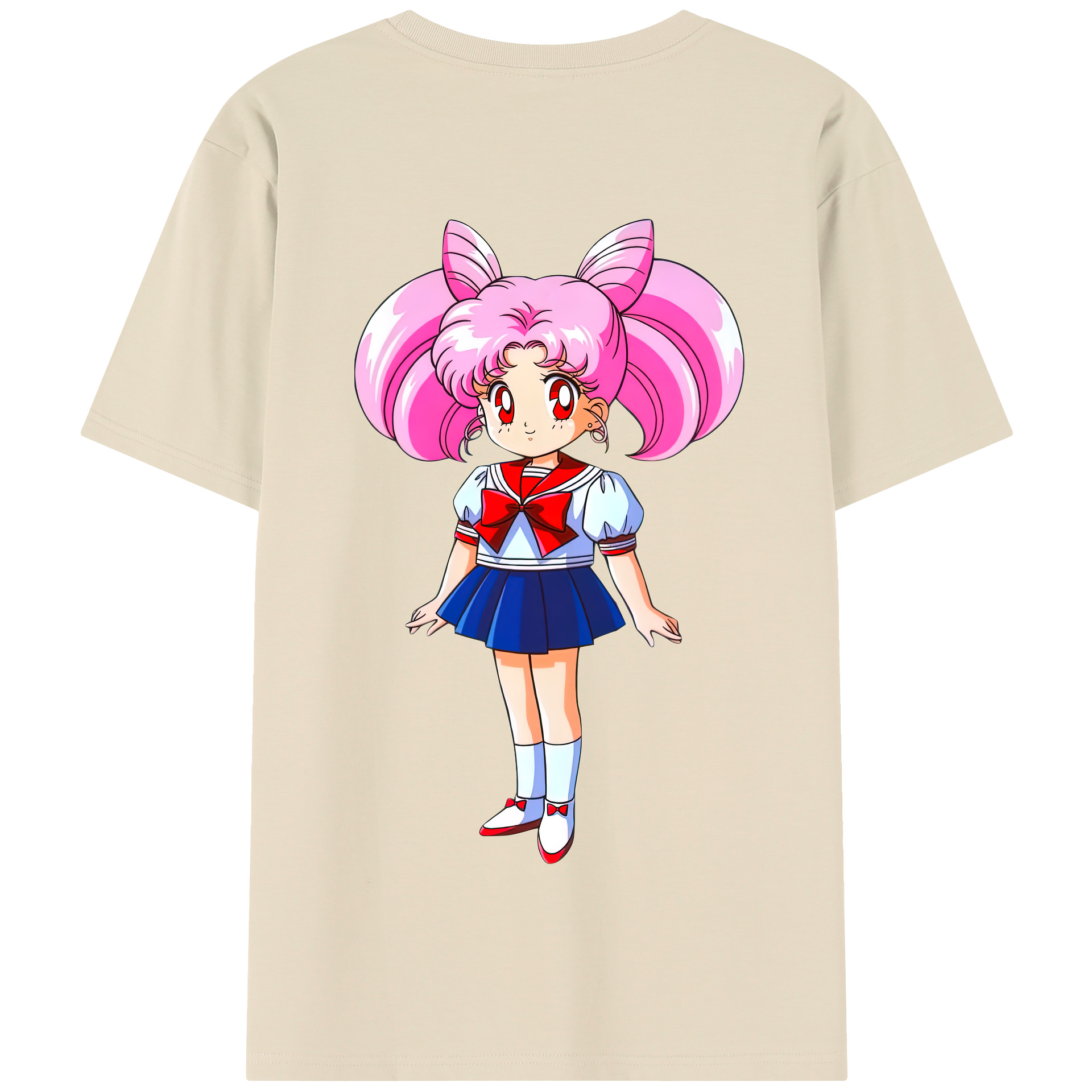 （画像用） 美少女戦士セーラームーン ちびうさ Sailor Moon Chibiusa Tsukino Usagi Small Lady Serenity 綿100％半袖Tシャツ（背面プリント）