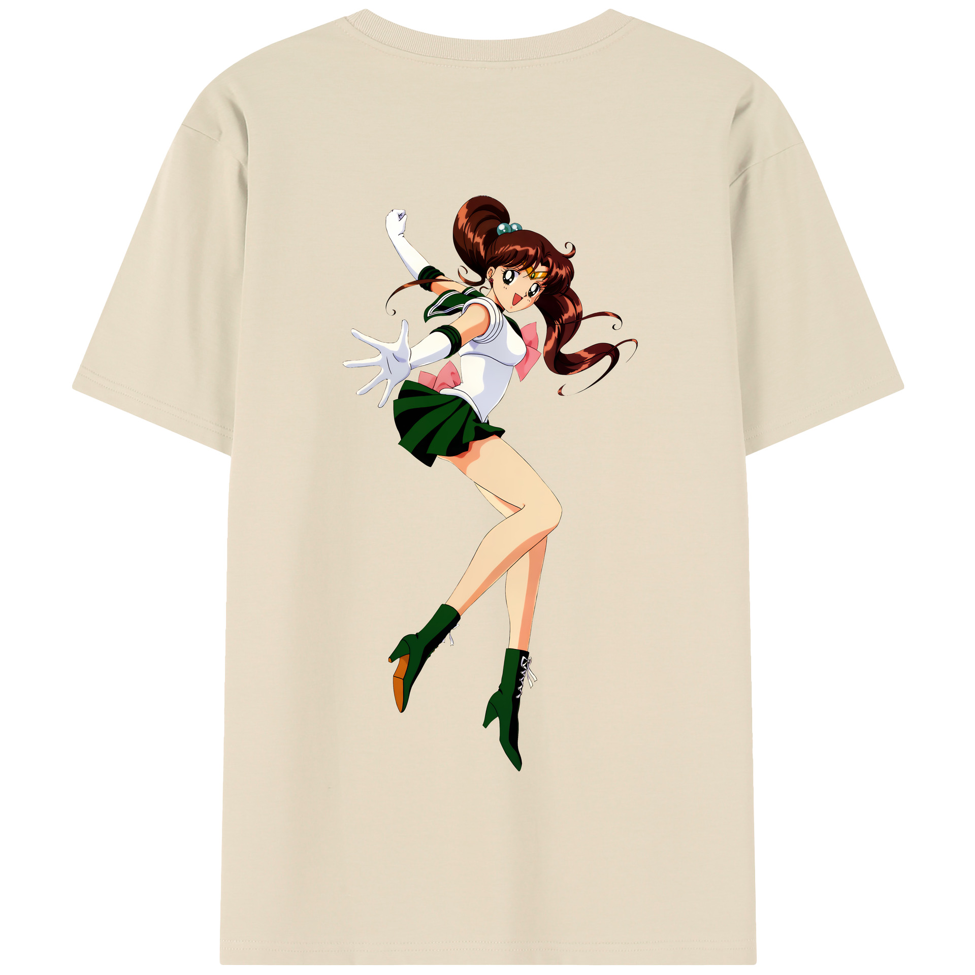 （画像用） 美少女戦士セーラームーン 木野 まこと きの まこと Sailor Moon Kino Makoto （セーラージュピター；Sailor Jupiter） 綿100％半袖Tシャツ（背面プリント）