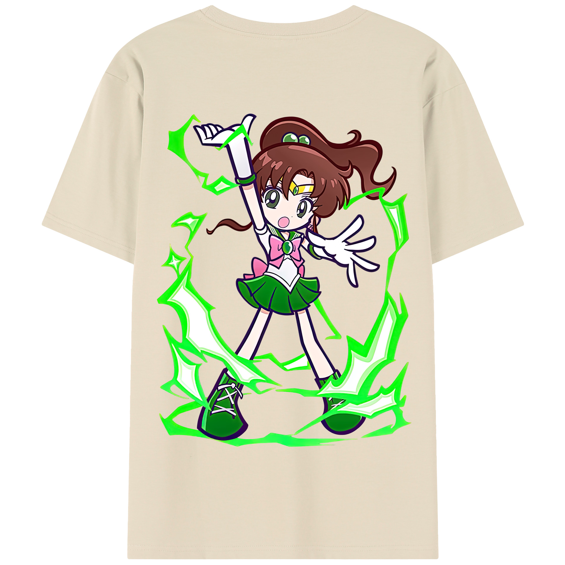 （画像用） 美少女戦士セーラームーン 木野 まこと きの まこと Sailor Moon Kino Makoto （セーラージュピター；Sailor Jupiter） 綿100％半袖Tシャツ（背面プリント）