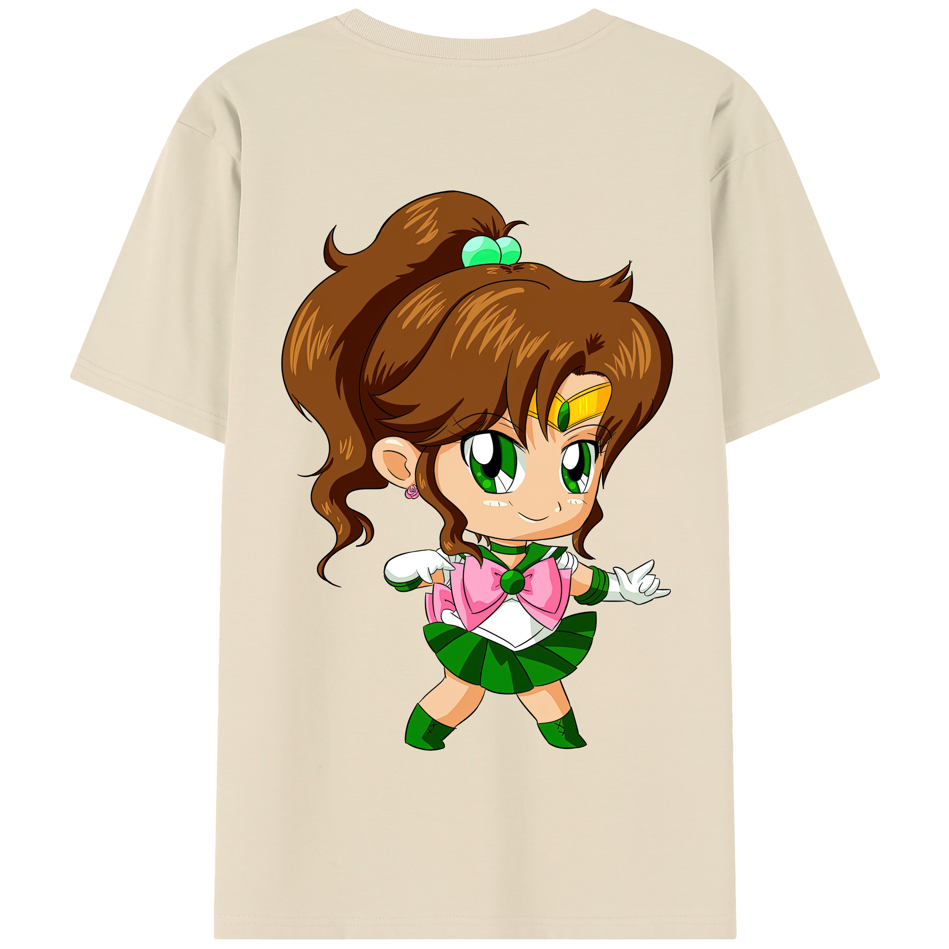 （画像用） 美少女戦士セーラームーン 木野 まこと きの まこと Sailor Moon Kino Makoto （セーラージュピター；Sailor Jupiter） 綿100％半袖Tシャツ（背面プリント）