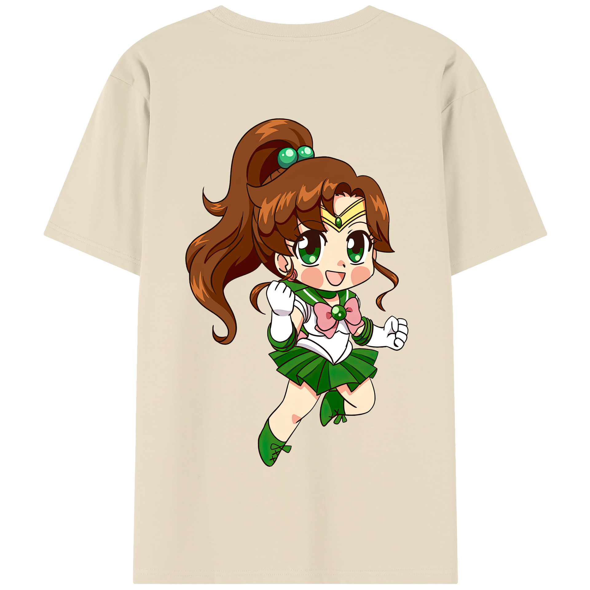 （画像用） 美少女戦士セーラームーン 木野 まこと きの まこと Sailor Moon Kino Makoto （セーラージュピター；Sailor Jupiter） 綿100％半袖Tシャツ（背面プリント）