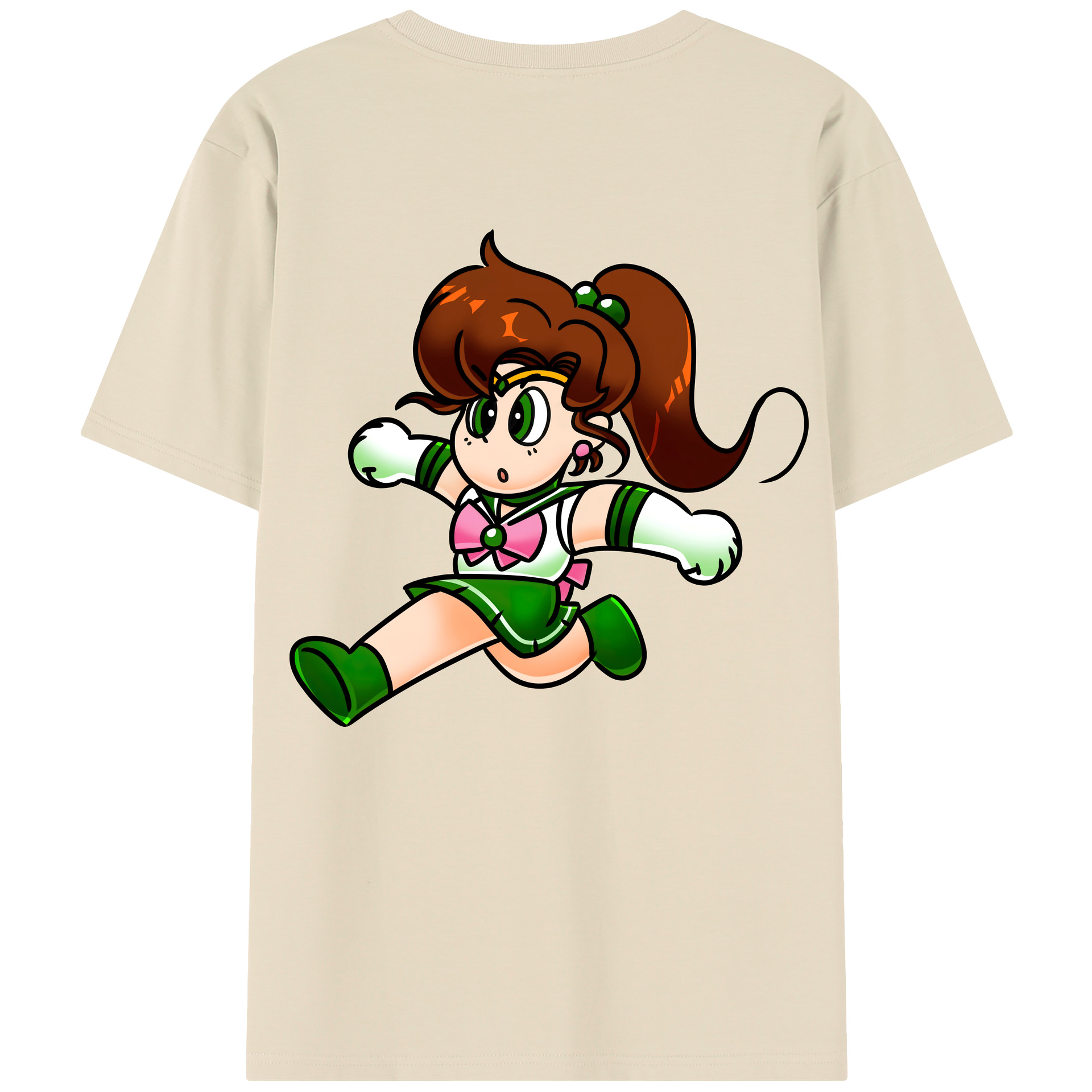 （画像用） 美少女戦士セーラームーン 木野 まこと きの まこと Sailor Moon Kino Makoto （セーラージュピター；Sailor Jupiter） 綿100％半袖Tシャツ（背面プリント）