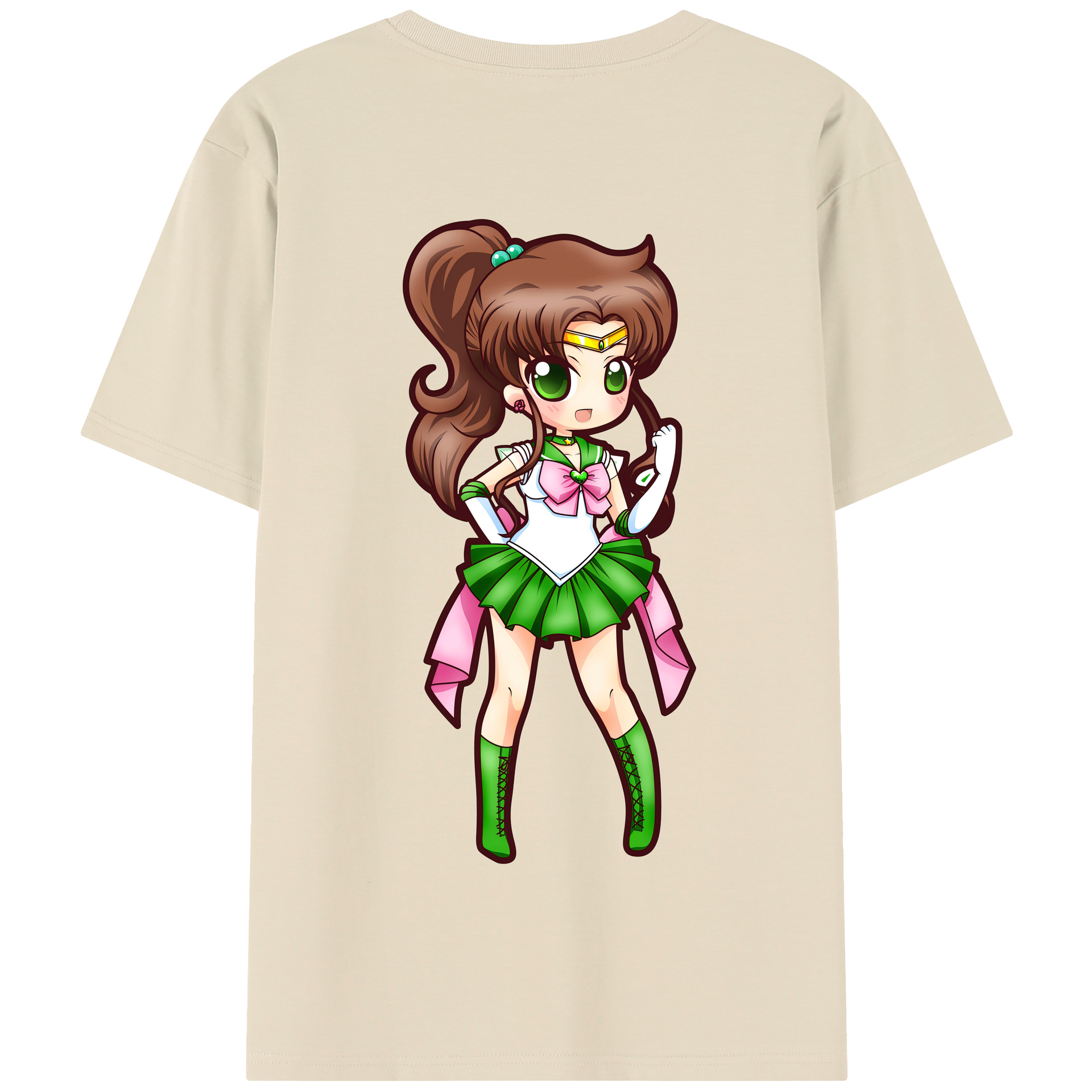 （画像用） 美少女戦士セーラームーン 木野 まこと きの まこと Sailor Moon Kino Makoto （セーラージュピター；Sailor Jupiter） 綿100％半袖Tシャツ（背面プリント）