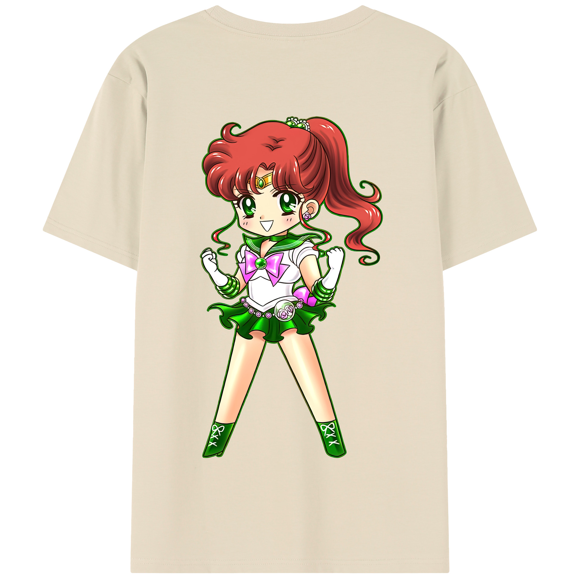 （画像用） 美少女戦士セーラームーン 木野 まこと きの まこと Sailor Moon Kino Makoto （セーラージュピター；Sailor Jupiter） 綿100％半袖Tシャツ（背面プリント）