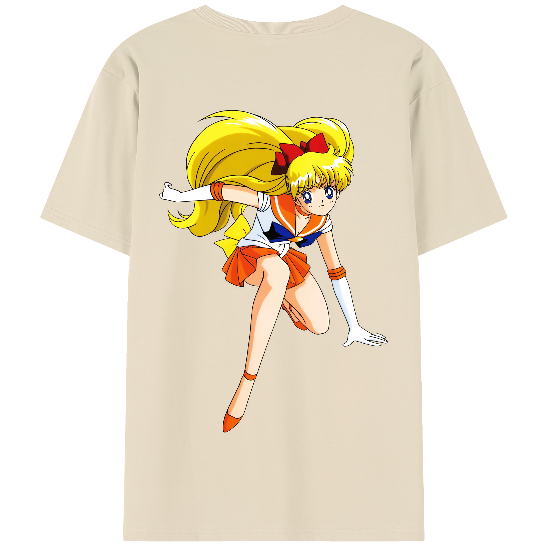 （画像用） 美少女戦士セーラームーン 愛野 美奈子 あいの みなこ Sailor Moon Aino Minako 綿100％半袖Tシャツ（背面プリント）