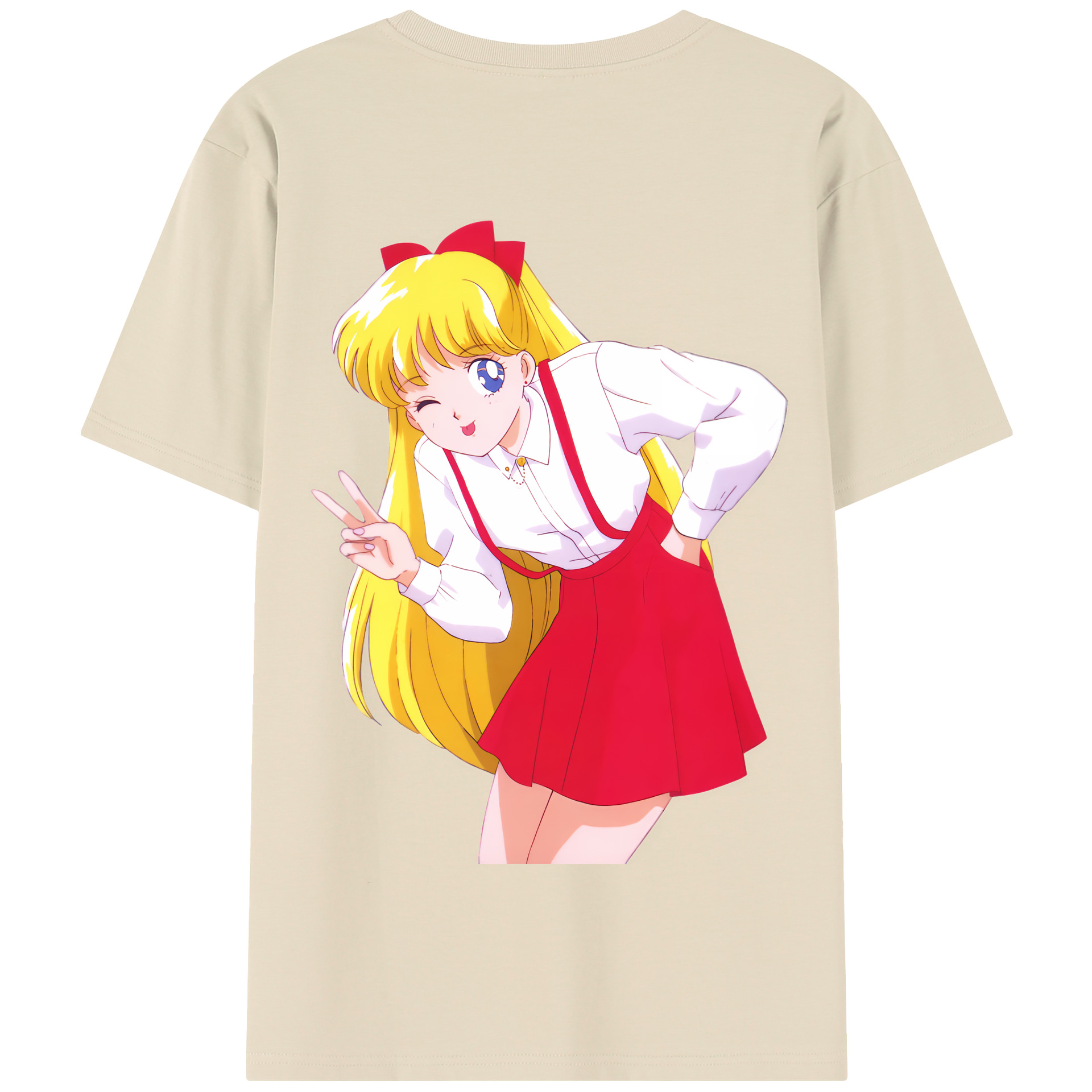 （画像用） 美少女戦士セーラームーン 愛野 美奈子 あいの みなこ Sailor Moon Aino Minako 綿100％半袖Tシャツ（背面プリント）