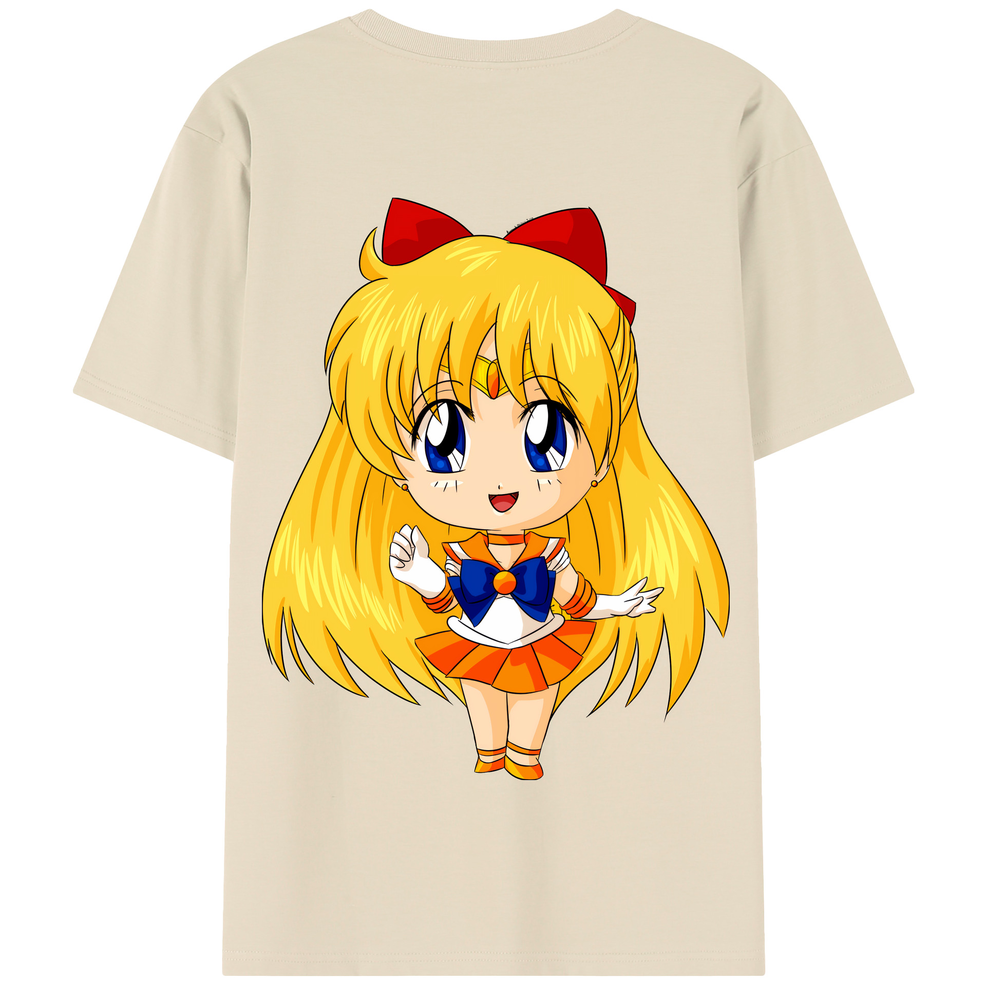 （画像用） 美少女戦士セーラームーン 愛野 美奈子 あいの みなこ Sailor Moon Aino Minako 綿100％半袖Tシャツ（背面プリント）