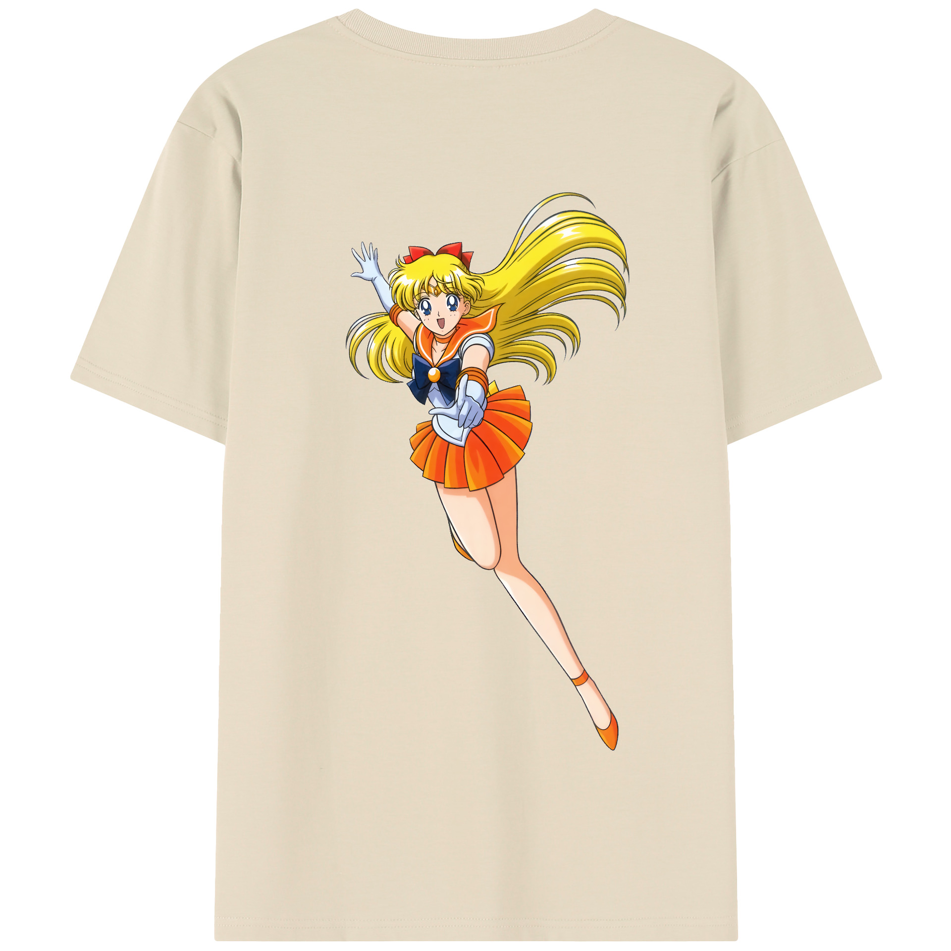 （画像用） 美少女戦士セーラームーン 愛野 美奈子 あいの みなこ Sailor Moon Aino Minako 綿100％半袖Tシャツ（背面プリント）