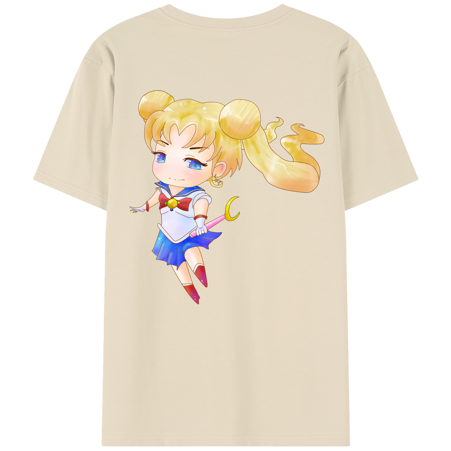 （画像用） 美少女戦士セーラームーン 愛野 美奈子 あいの みなこ Sailor Moon Aino Minako 綿100％半袖Tシャツ（背面プリント）