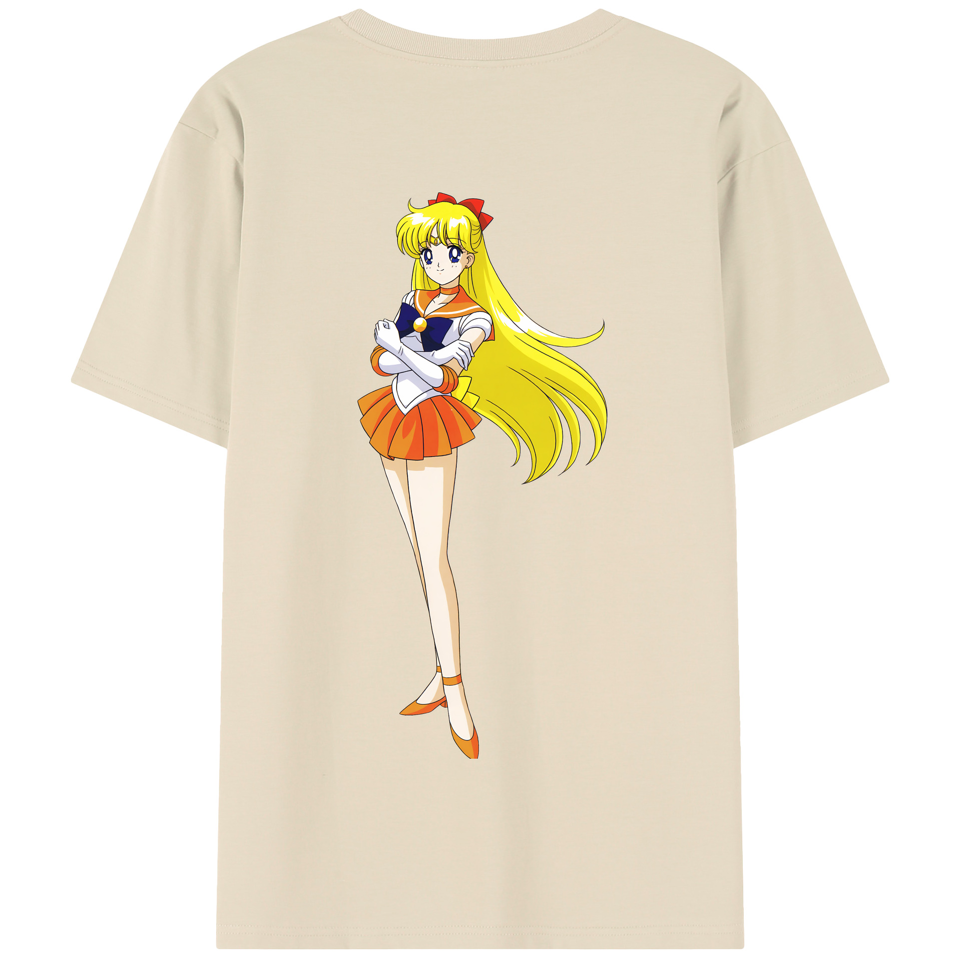（画像用） 美少女戦士セーラームーン 愛野 美奈子 あいの みなこ Sailor Moon Aino Minako 綿100％半袖Tシャツ（背面プリント）
