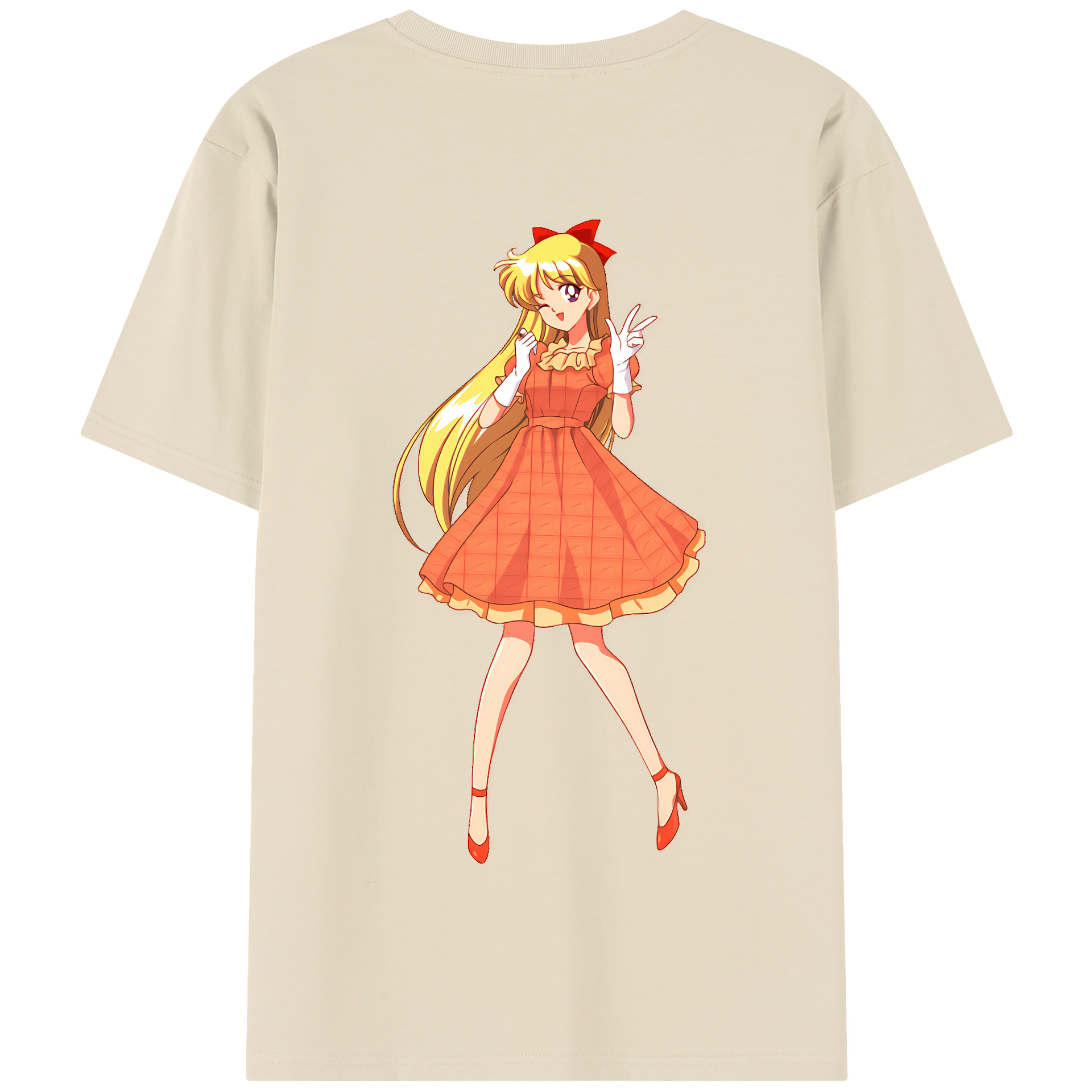 （画像用） 美少女戦士セーラームーン 愛野 美奈子 あいの みなこ Sailor Moon Aino Minako 綿100％半袖Tシャツ（背面プリント）