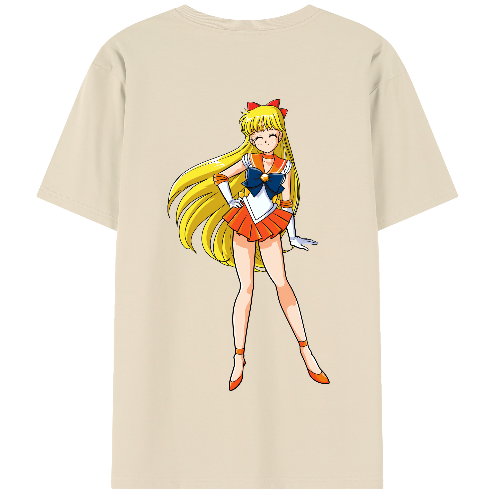 （画像用） 美少女戦士セーラームーン 愛野 美奈子 あいの みなこ Sailor Moon Aino Minako 綿100％半袖Tシャツ（背面プリント）