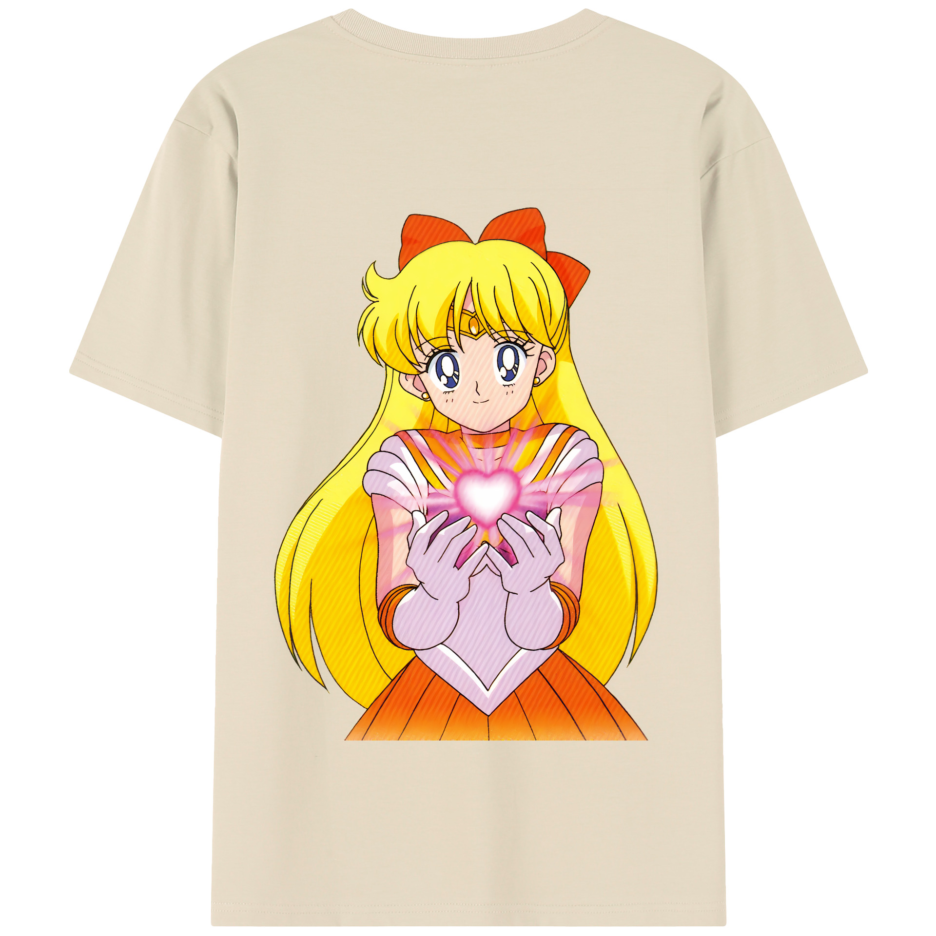 （画像用） 美少女戦士セーラームーン 愛野 美奈子 あいの みなこ Sailor Moon Aino Minako 綿100％半袖Tシャツ（背面プリント）