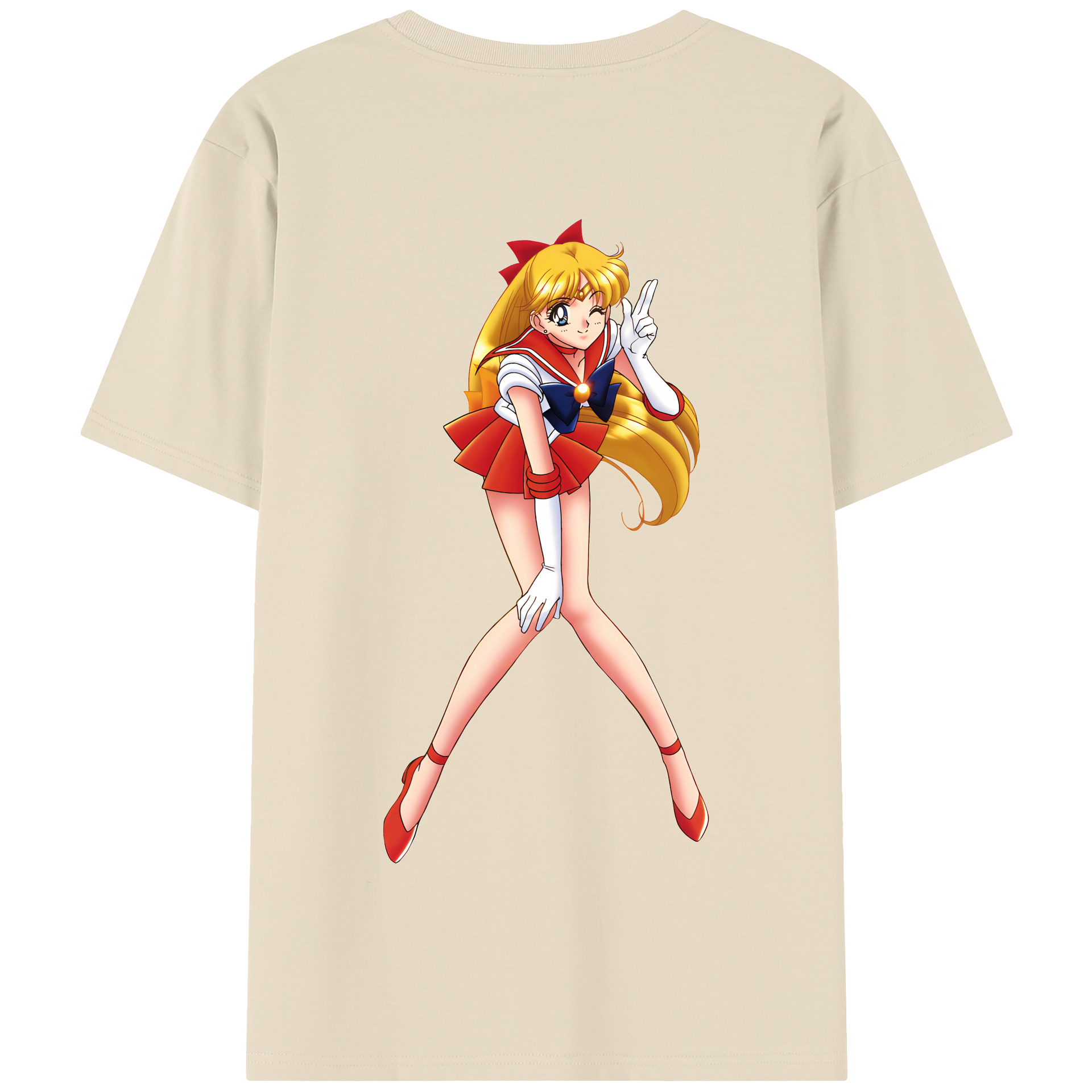 （画像用） 美少女戦士セーラームーン 愛野 美奈子 あいの みなこ Sailor Moon Aino Minako 綿100％半袖Tシャツ（背面プリント）