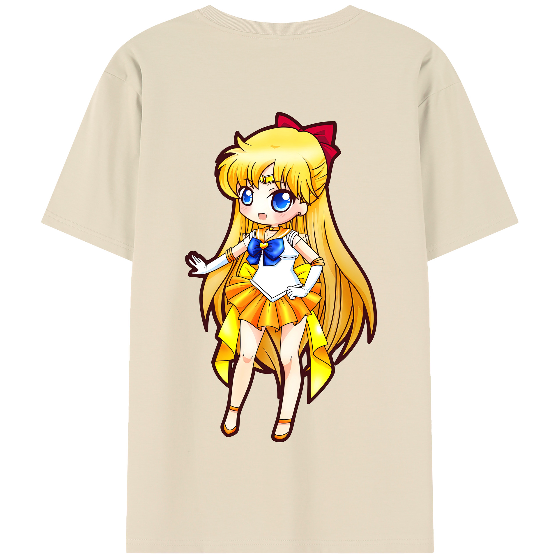 （画像用） 美少女戦士セーラームーン 愛野 美奈子 あいの みなこ Sailor Moon Aino Minako 綿100％半袖Tシャツ（背面プリント）