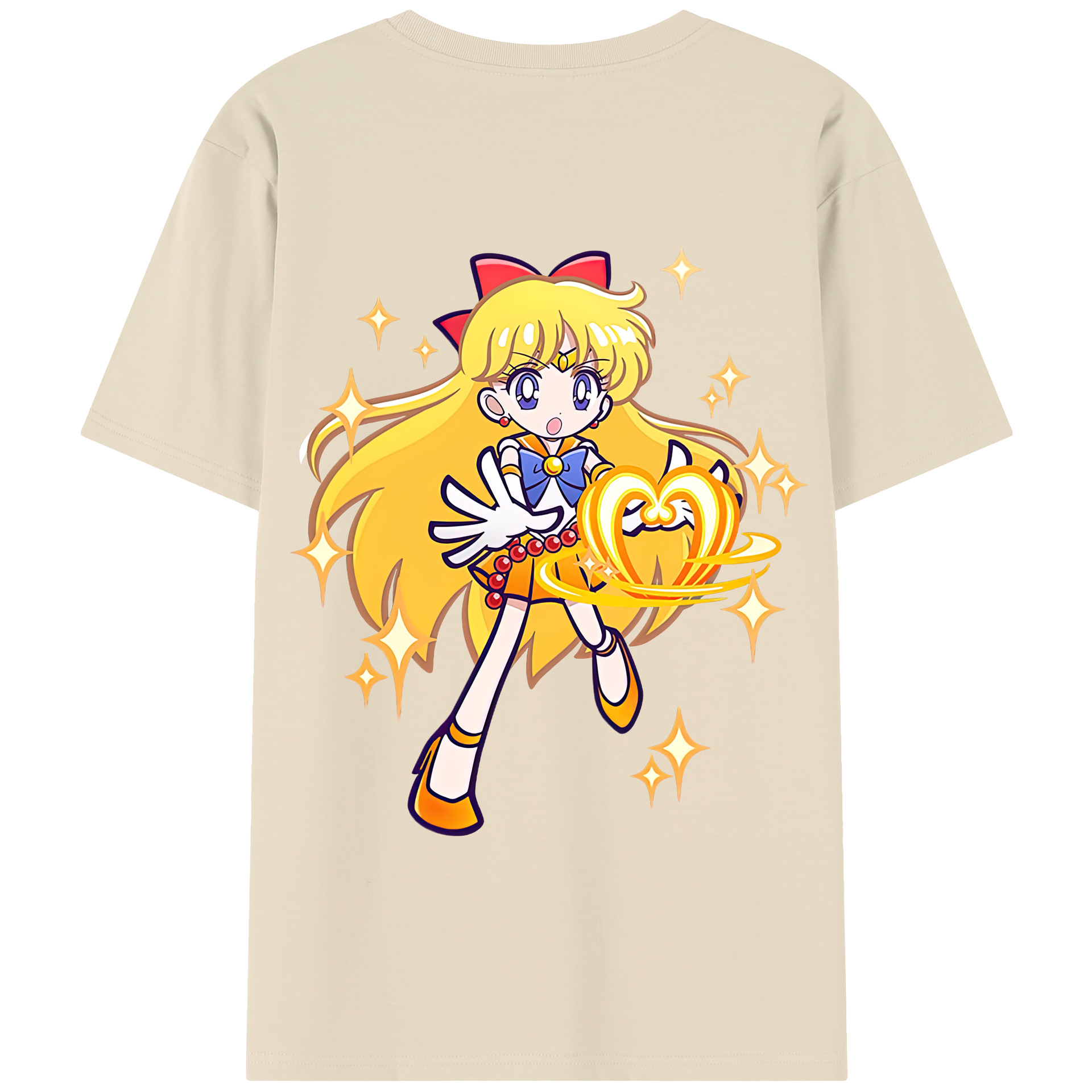 （画像用） 美少女戦士セーラームーン 愛野 美奈子 あいの みなこ Sailor Moon Aino Minako 綿100％半袖Tシャツ（背面プリント）