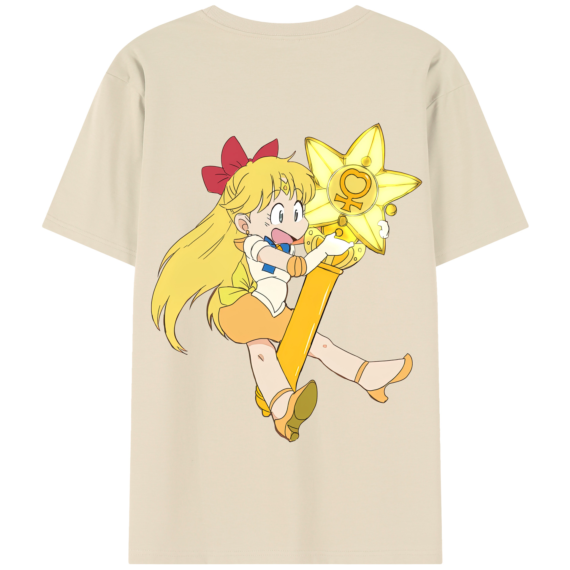 （画像用） 美少女戦士セーラームーン 愛野 美奈子 あいの みなこ Sailor Moon Aino Minako 綿100％半袖Tシャツ（背面プリント）