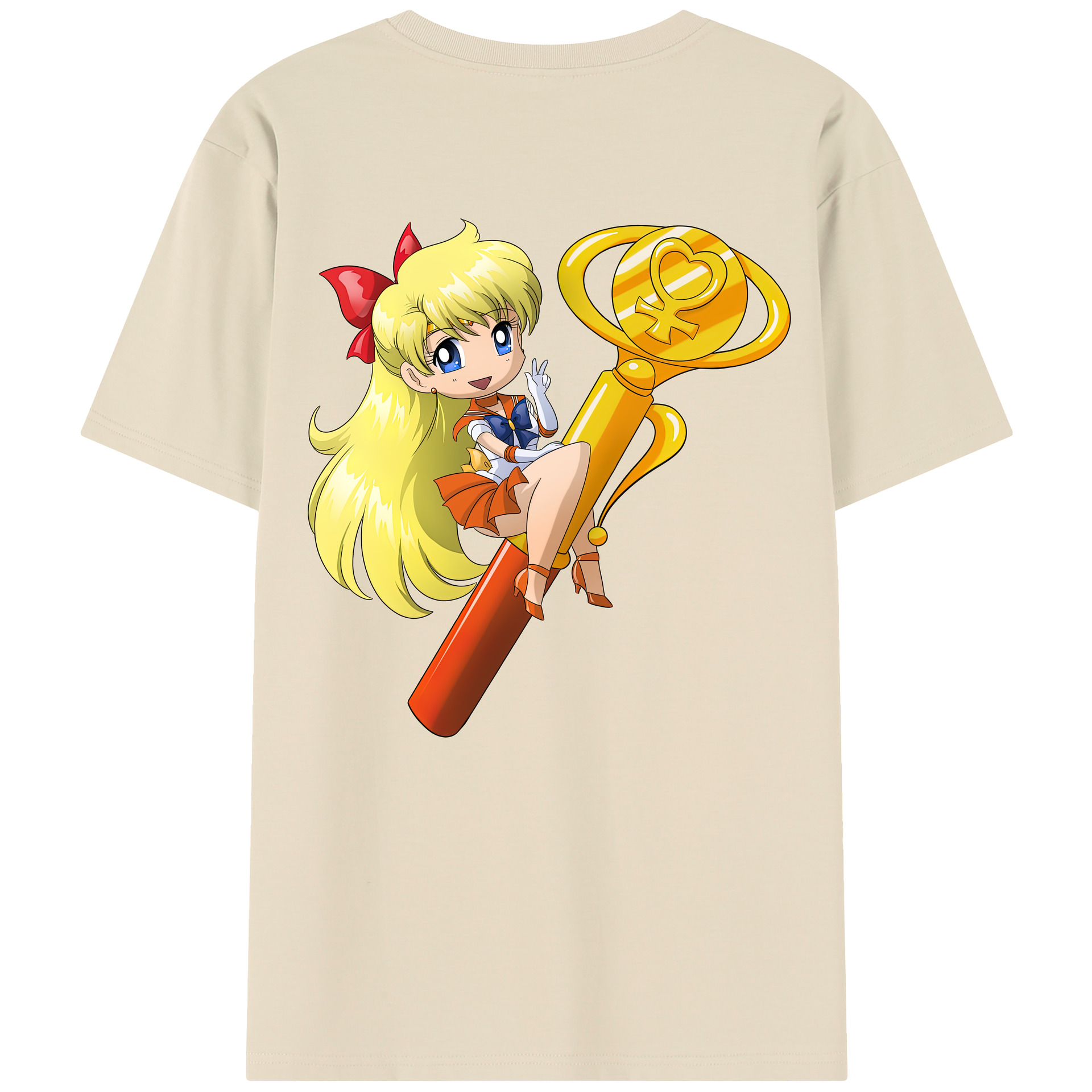 （画像用） 美少女戦士セーラームーン 愛野 美奈子 あいの みなこ Sailor Moon Aino Minako 綿100％半袖Tシャツ（背面プリント）