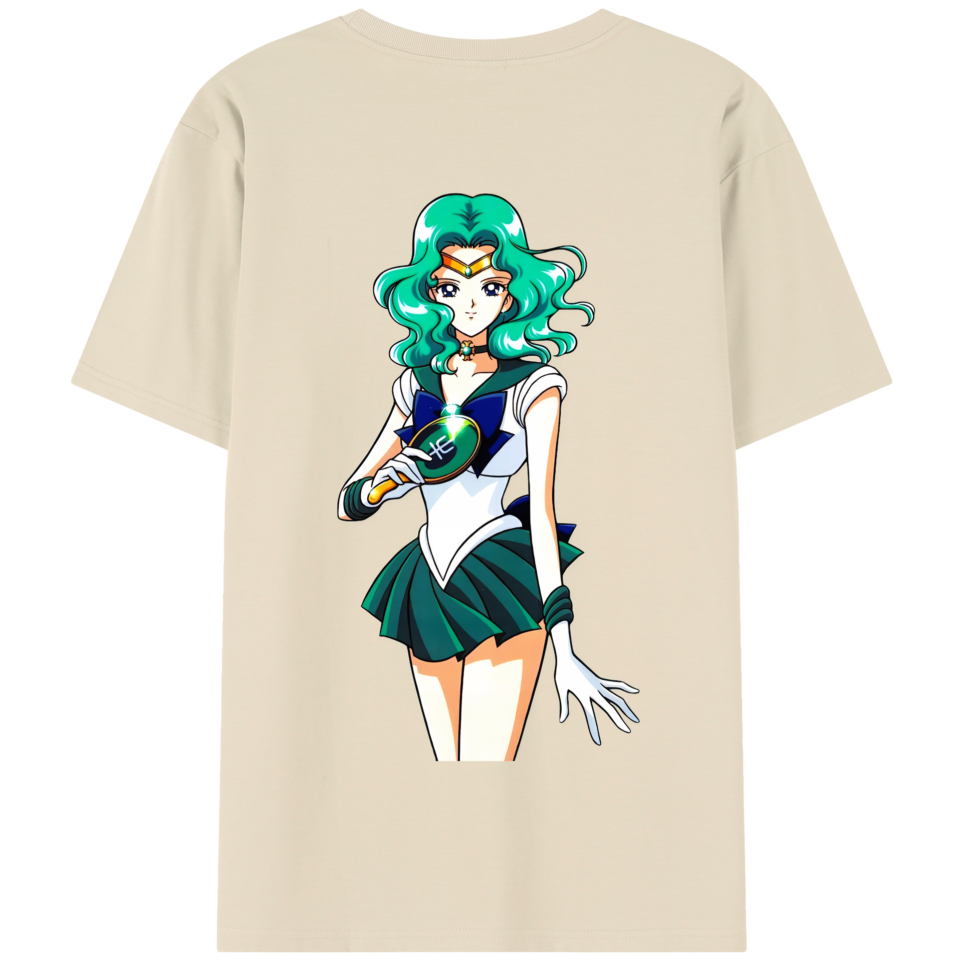 （画像用） 美少女戦士セーラームーン 海王 みちる（かいおう みちる） Sailor Moon Kaiou Michiru 綿100％半袖Tシャツ（背面プリント）