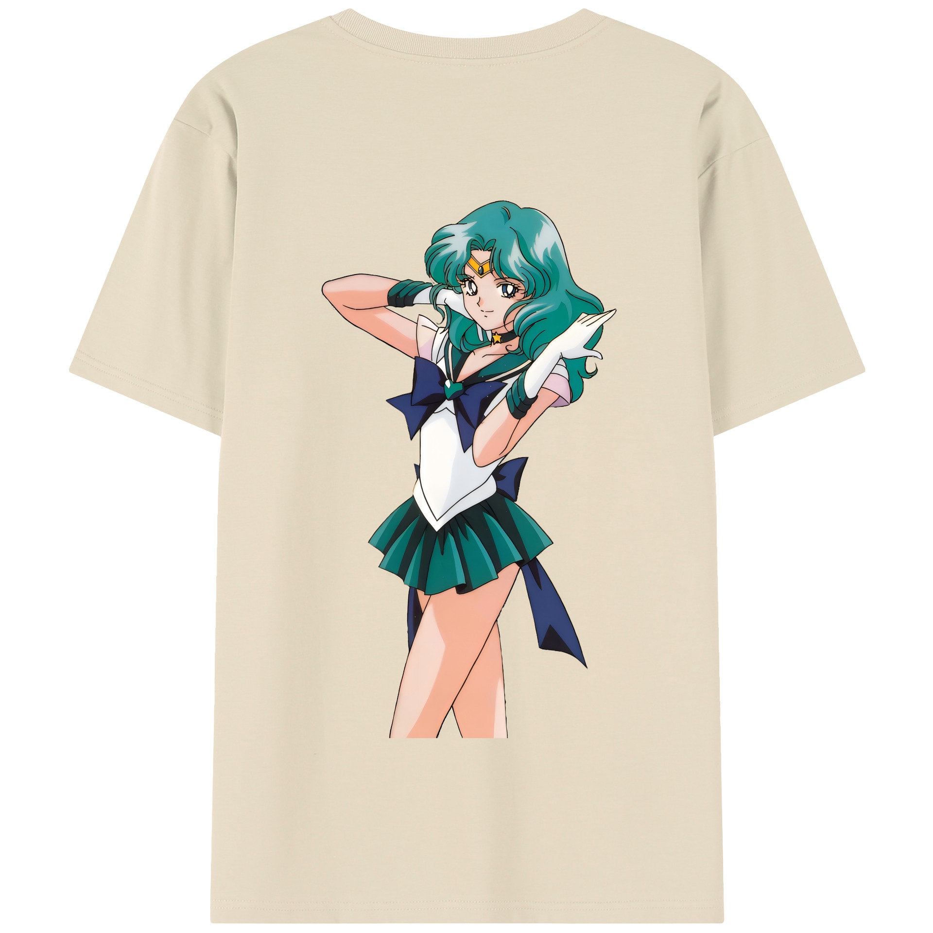 （画像用） 美少女戦士セーラームーン 海王 みちる（かいおう みちる） Sailor Moon Kaiou Michiru 綿100％半袖Tシャツ（背面プリント）